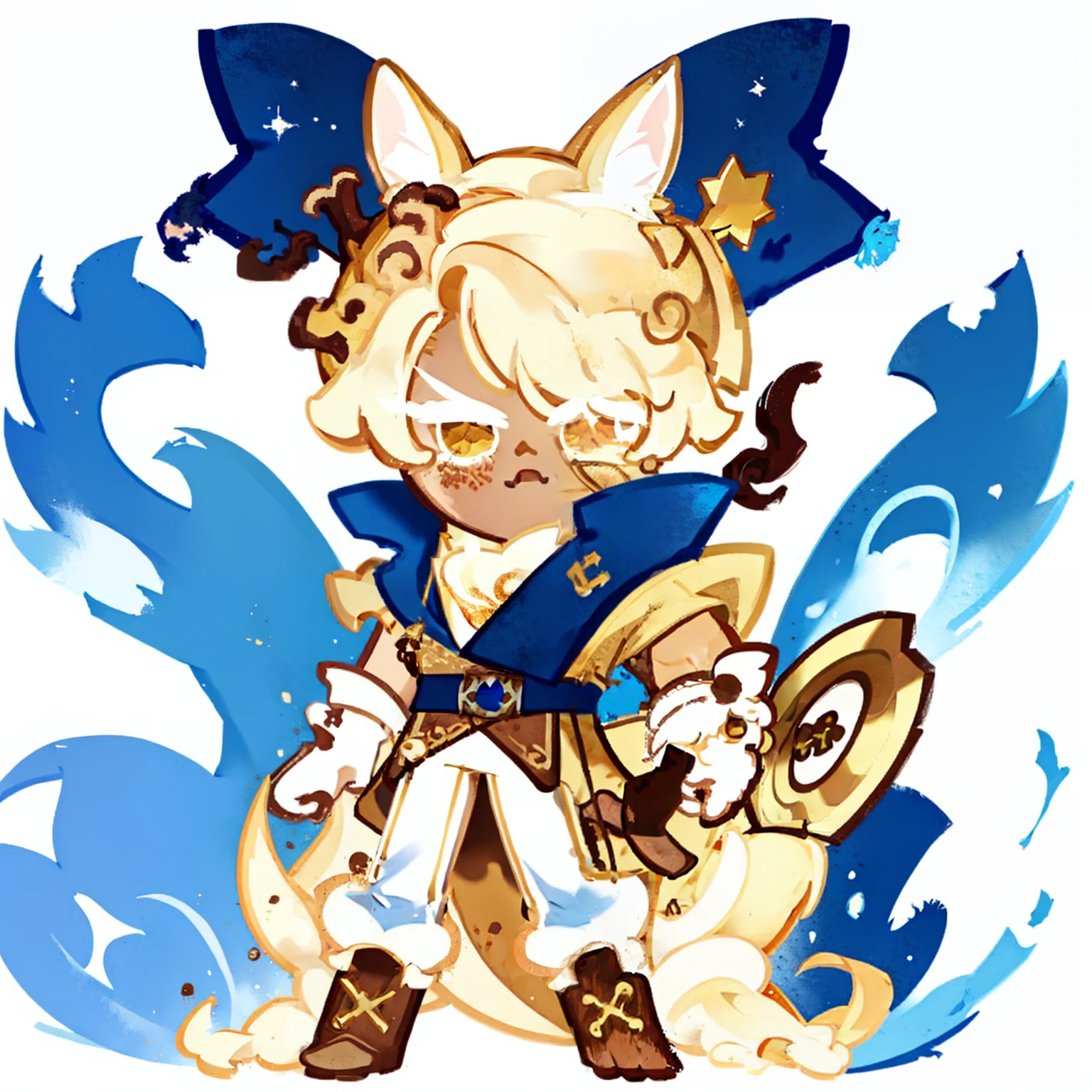 cookie run, white background, simple background, 1boy, pirate fennec cookie, fennec fox cookie