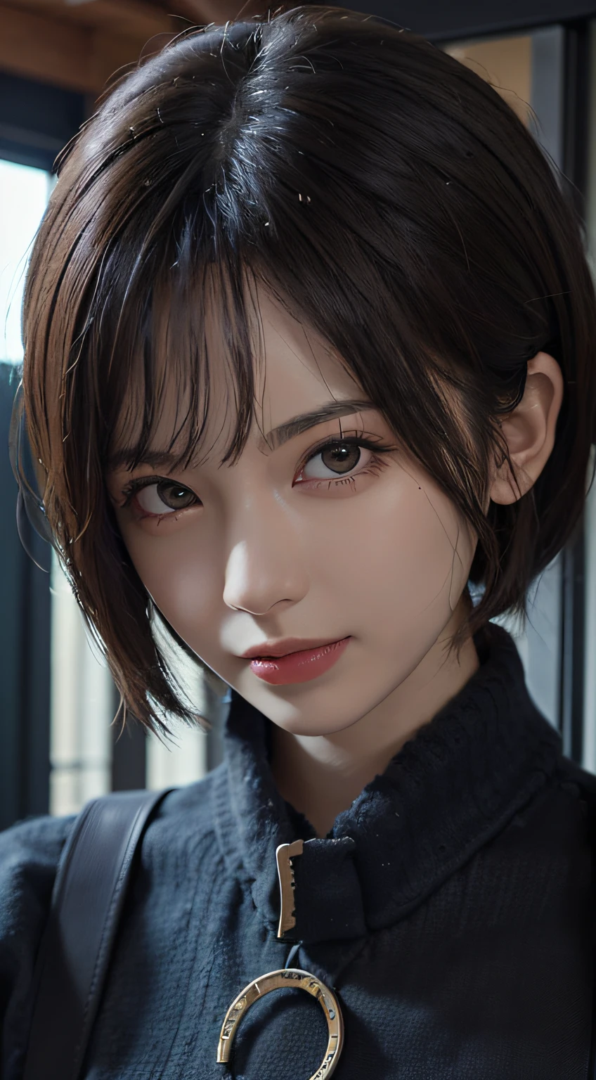 Sweaters、Denim Mini Skirt、full body Esbian、frontage、A slender、(masuter piece:1.3)、(8K、Photorealsitic、Raw photography、top-quality: 1.4)、(1girl in)、beautiful countenance、(Lifelike face)、(A dark-haired、short-hair:1.3)、Beautiful hairstyle、realisticeyes、Beautiful details、(real looking skin)、Beautiful skins、(Sweaters)、absurderes、enticing、超A high resolution、A hyper-realistic、high-detail、the golden ratio