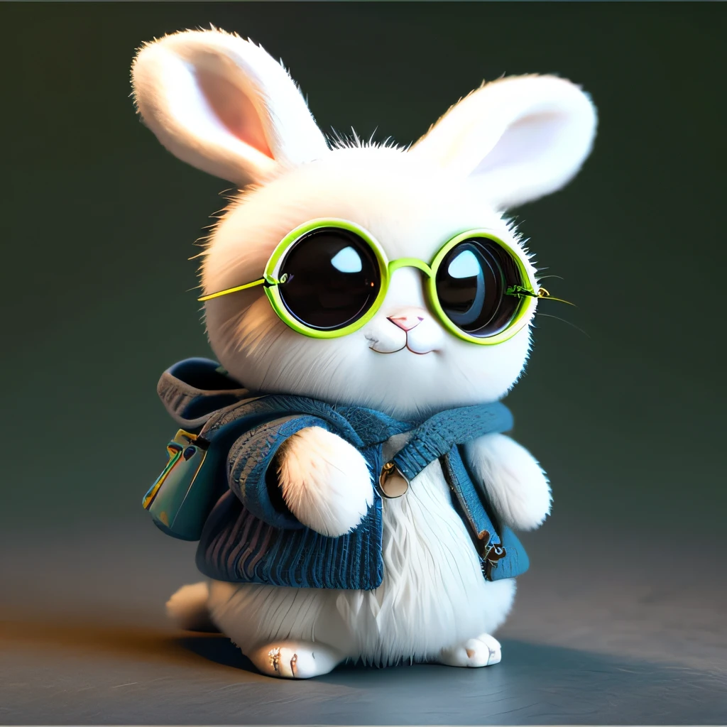 Rabbit with round glasses、non-human