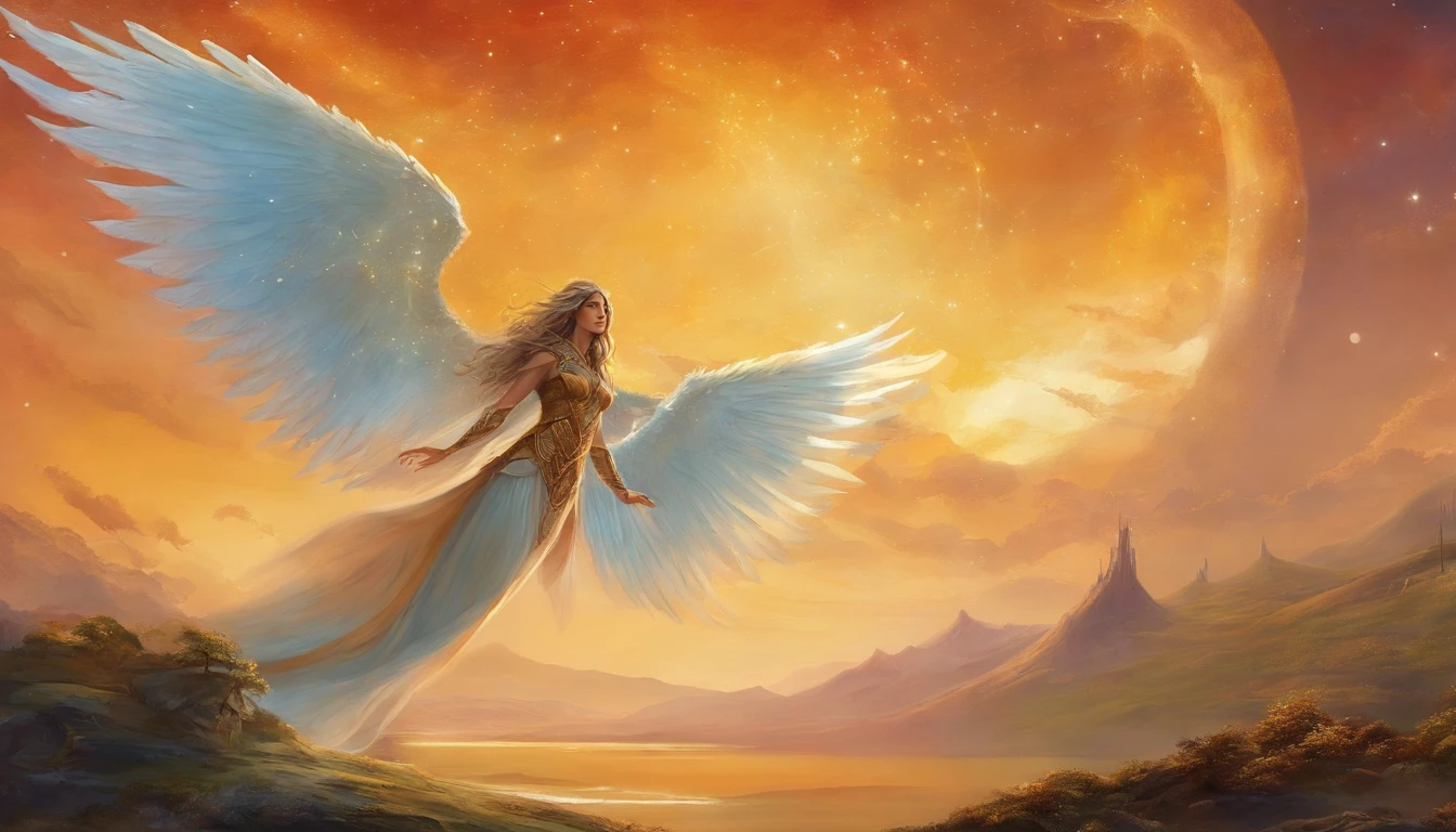 uma pintura de um homem anjo, com um rosto bonito, ((Ansioso)),((corpo muscular do homem, corpo escultural, forte,pernas bem torneadas e musculosas)), ((O rcanjo Miguel)), ((with several huge wings)), ((Asas de Anjo)), various positions (((tiro de corpo inteiro)), homem de corpo inteiro, Frank Kelly Freas, Estilo Karol Bak, best quality,32k ultra qualidade, qualidade do papel de desfile, imagem do filme, Classic 8K