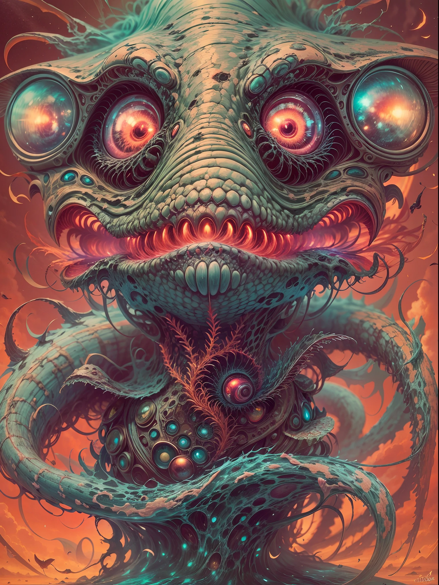 fantasy coverart style, nvinkpunk Detailed portrait, Front view the ((close up of face) portrait of one (Teal and Green) anatomically correct (Zombie:1.3) one head:1.1) portrait, octane render, 3d render, hyper realistic, magical subsurface scattering, Hasselblad Award Winner, (symmetrical artistic sharp art:1.2), (dan mumford style:1.1), hdr, realism, dark fantasy atmosphere, lovecraft style, (JimJorCrafLogo art style:1.3) concept-art, (Tyler Jacobson:1.3)