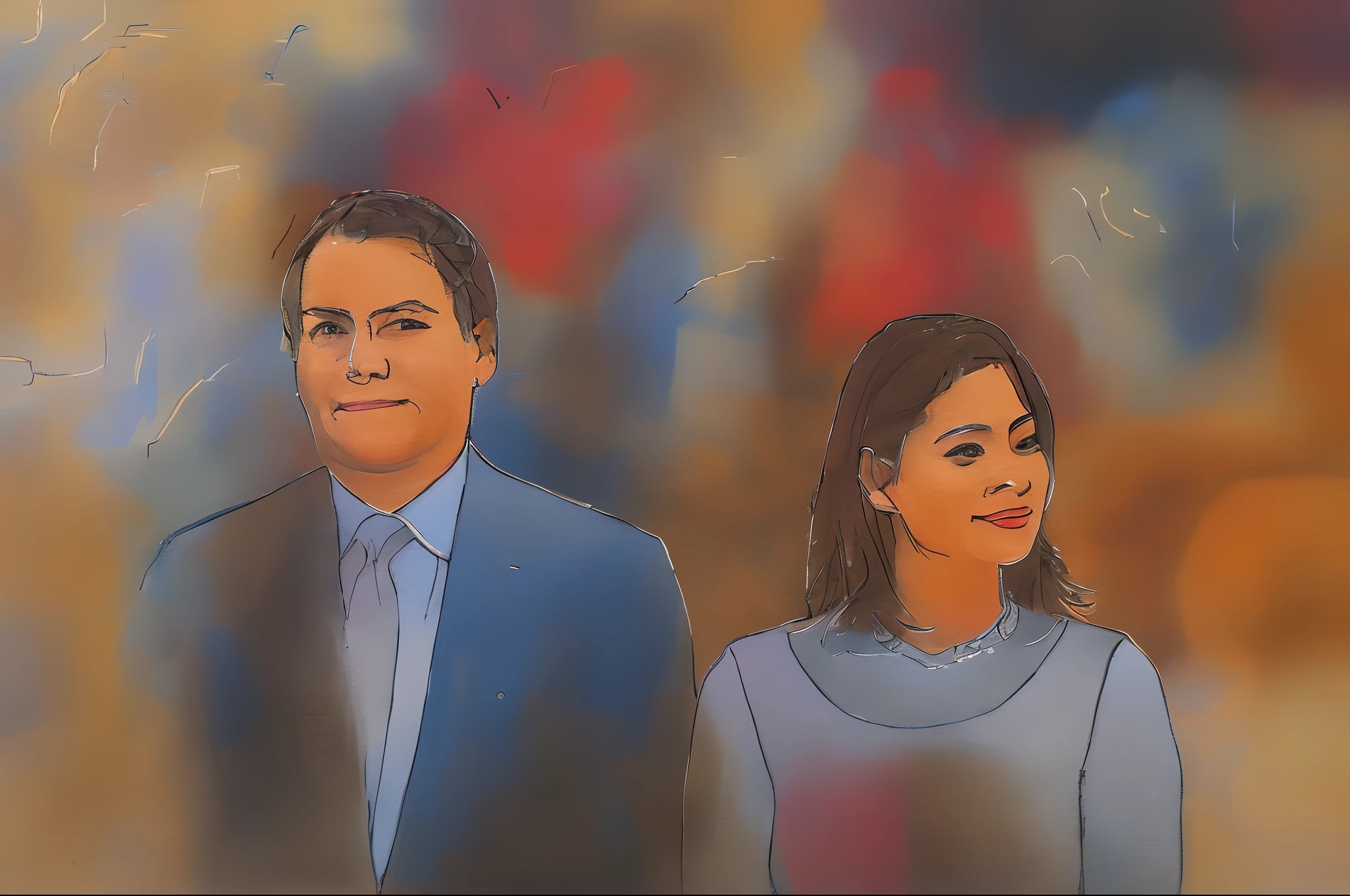 A group of entrepreneurs gathering in a room, oil painting, high-res, detailed faces and body, business attire, professional atmosphere, diverse ethnicities, luxurious interior, natural lighting, vibrant colors, contemporary art style