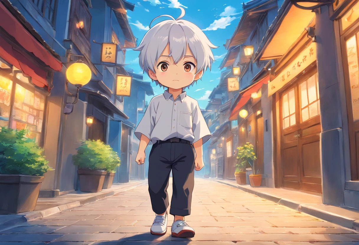 Cute cute anime cute boy cute child with cute white hair medium cute white shirt with sleeves cut with black pants white shoe , Anime Art Wallpaper 8K, Anime Wallaper, Estilo anime 8K, Anime Art Wallpaper 8K, Anime Art Wallpaper 8K, Nice anime style, menino anime bonita, Anime boy with medium hair , very cute cute boy anime cute child, menino anime bonito, 4k anime wallpapers
