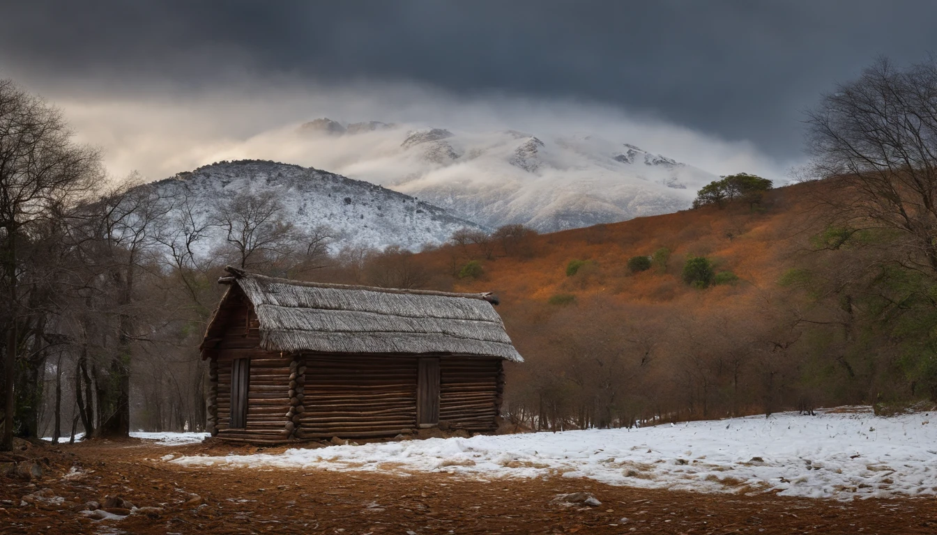 Imagine yourself in a rustic cabin in the heart of a dense, floresta tranquila. The room is large and the walls are made of sturdy wooden logs, cujos tons terrosos trazem consigo o aroma da natureza. Em um dos cantos do quarto, uma lareira de pedra emite uma luz dourada e cintilante, proposing a contrast with the darkness that begins to settle outside. The dancing flames illuminate the room with a glow that oscillates between amber and orange, and you can hear the soft snap of the wood as it burns.
Ao se aproximar da janela, The panorama is a spectacle apart. O vidro frio ao toque permite ver uma floresta coberta por um manto branco e luminoso de neve. every tree, com seus galhos robustos e folhas persistentes, It is decorated with layers of fresh snow. tomar, em sua plenitude, It casts a silvery glow over the landscape, fazendo com que a neve brilhe levemente, like thousands of diamonds strewn across the ground.
In the silence of the night, All one hears is the whisper of the wind among the trees and the occasional snap of a branch under the weight of the accumulated snow. It's a scene of tranquility, beleza e serenidade, onde a natureza e o abrigo se encontram em harmonia.