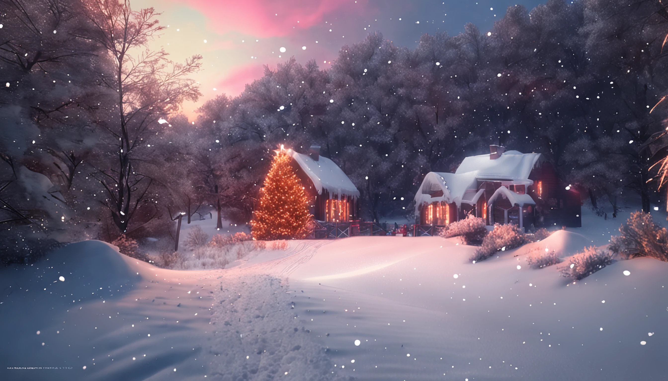 Christmas atmosphere，Hilariously，snowfield，nevando，cheerfulness，new year，Warm