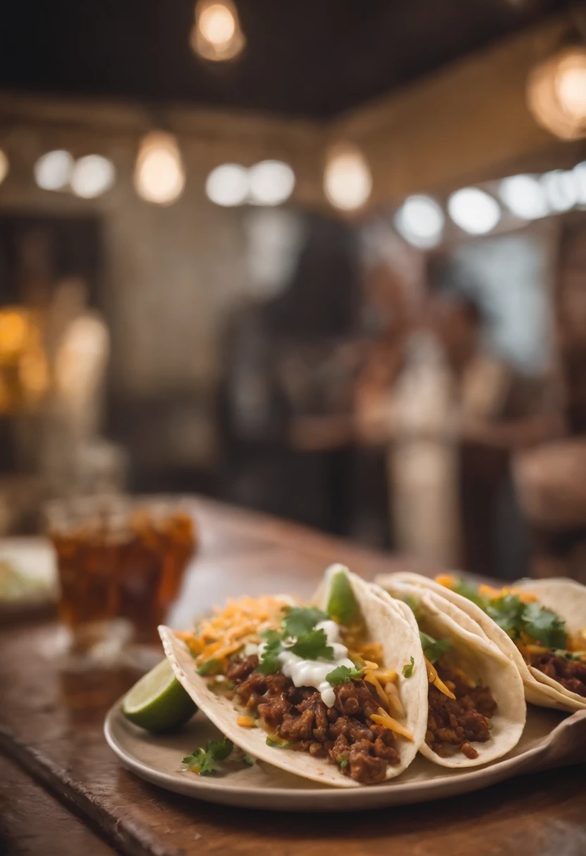 tacos mexicanos , sabrosa, caliente, foto promocional, detalles intrincados, hdr, kinematics, adobe lightroom, muy detallada