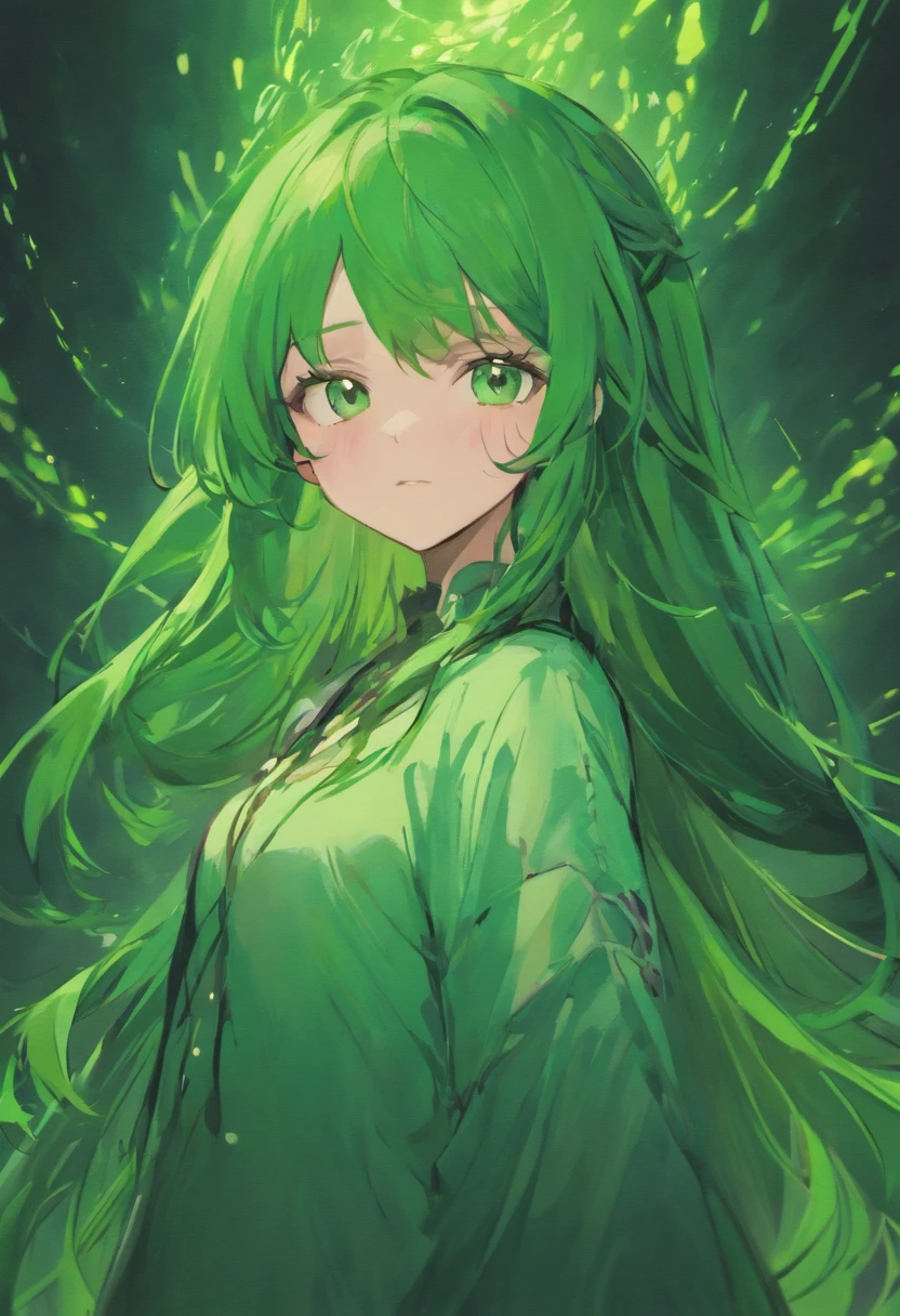 A woman who looks like a handsome man，Long dark green hair，Green eyes，The expression is cold，A poisonous snake wrapped around his neck，Wearing delicate white clothes。