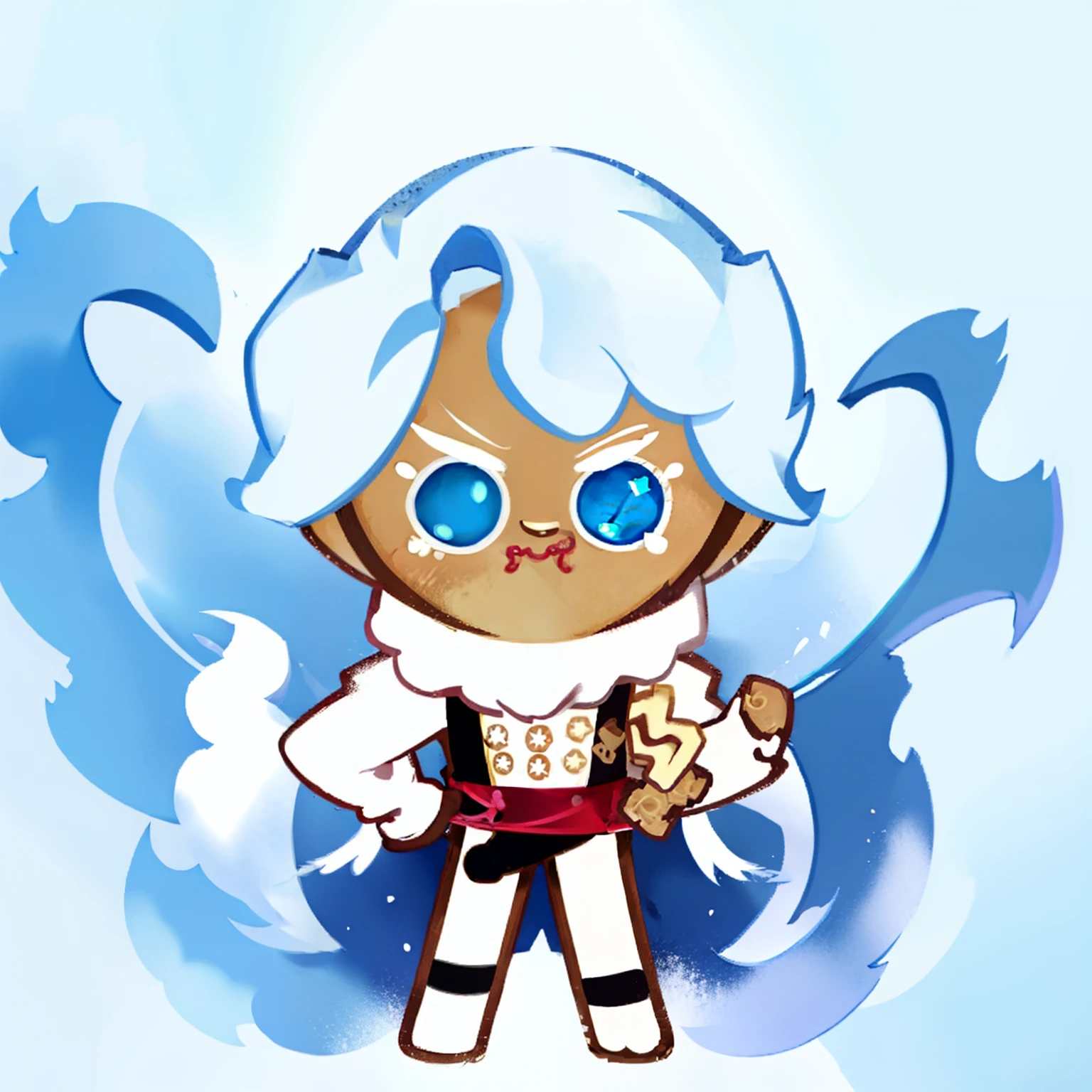 cookie run, white background, simple background, 1boy, fondant cookie