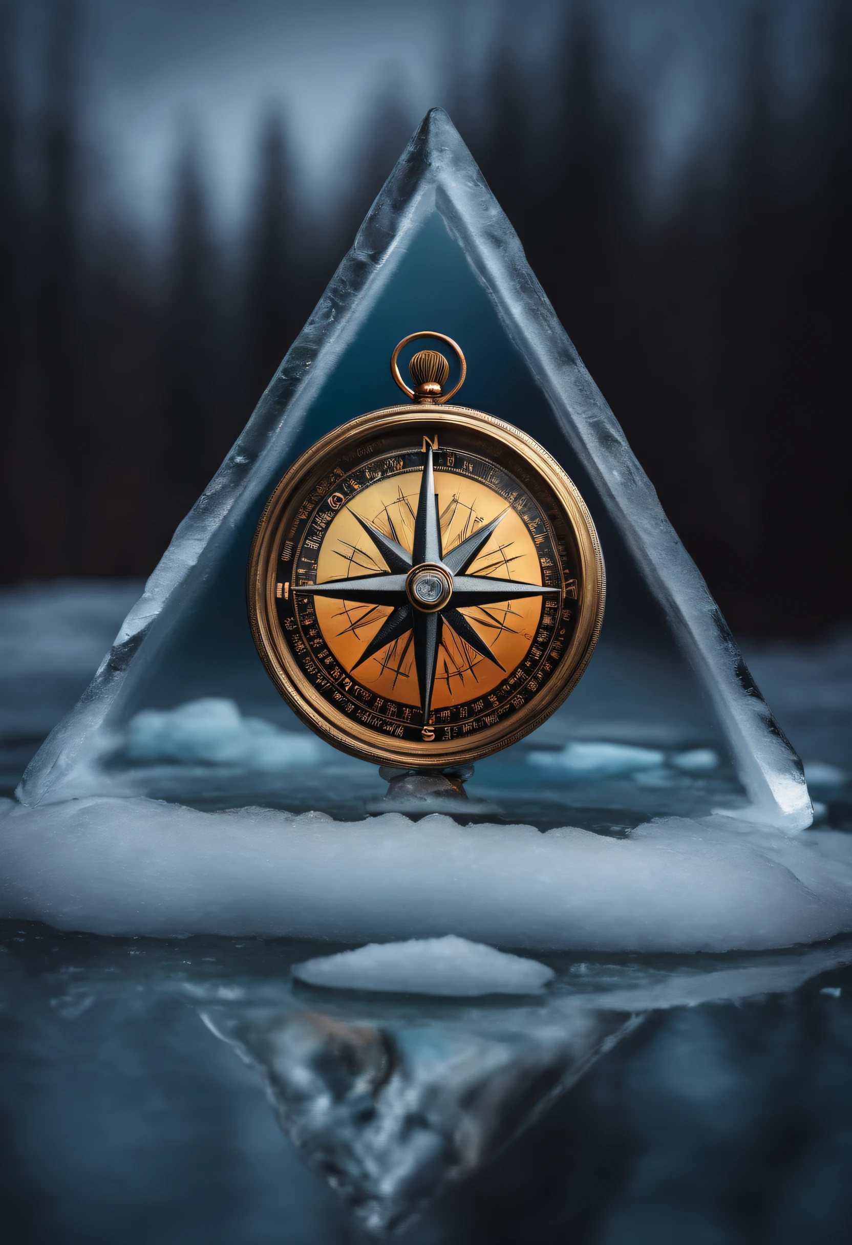 compass within an ice triangle