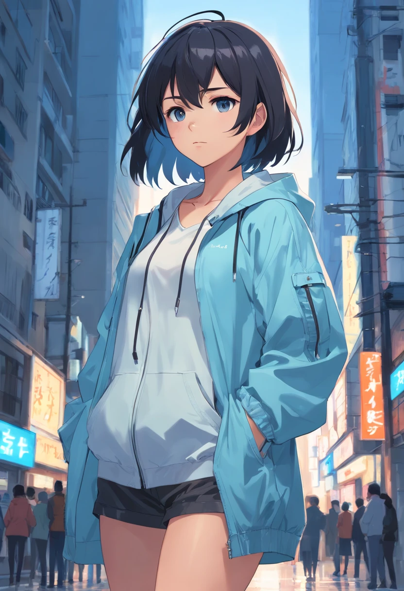 (blue naked hoodie)、short hair、Zip-up、nice、Show off her breasts、Estrus、Excited、Brown Hair、Big Breasts、((Very good))、Milk Crush、city、city内、crowd、Attention、Pussy、Pussy、Lower body naked、Place the sausage between your legs、(return)、(put in)、Outdoor masturbation、Like before、Slosh、Pussy汁、Shove your hands into your pockets
