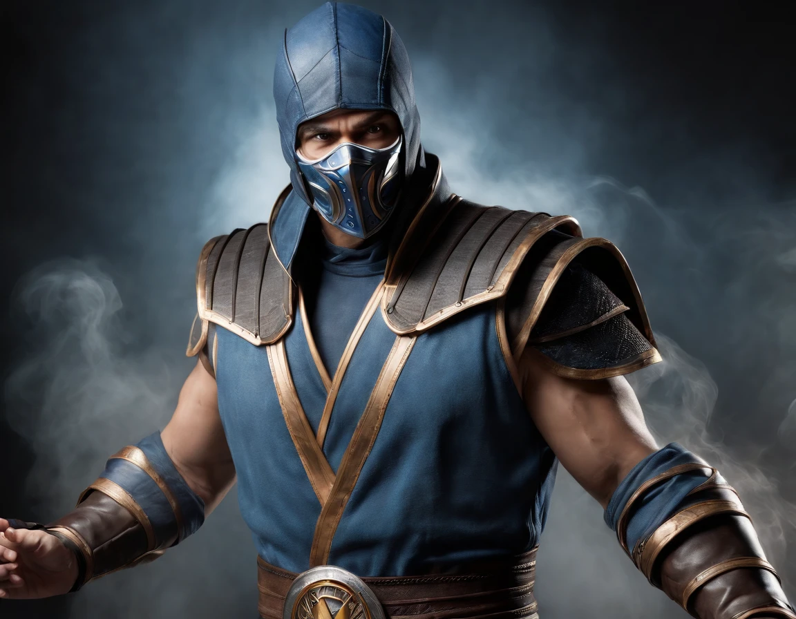 ((Subzero do Mortal Kombat, ultra realistic)), (((corpo inteiro))), ((perfect hands)), atordoante, hyper realistic, octan render, surrounded by the effect of smoke and lightning, Estilo Mortal Kombat, Fundo antigo, elegante, atordoante, (papel de parede), arte conceitual, detalhes intrincados, altamente detalhado, ((cinemactic)), Dramatic, (extremely high quality, Concedido, master part:1.5), (fotorrealista:1.5), fotografia, Realistic photo, Nikon, luz natural, 4k, highes definition, XF IQ4, 150MP, 50 millimeters, ISO 1000 Certification, 1/250 Anos, luz natural, Adobe Lightroom, photolab, Photographic Affinity, PhotoDirector 365,Ice of a hand