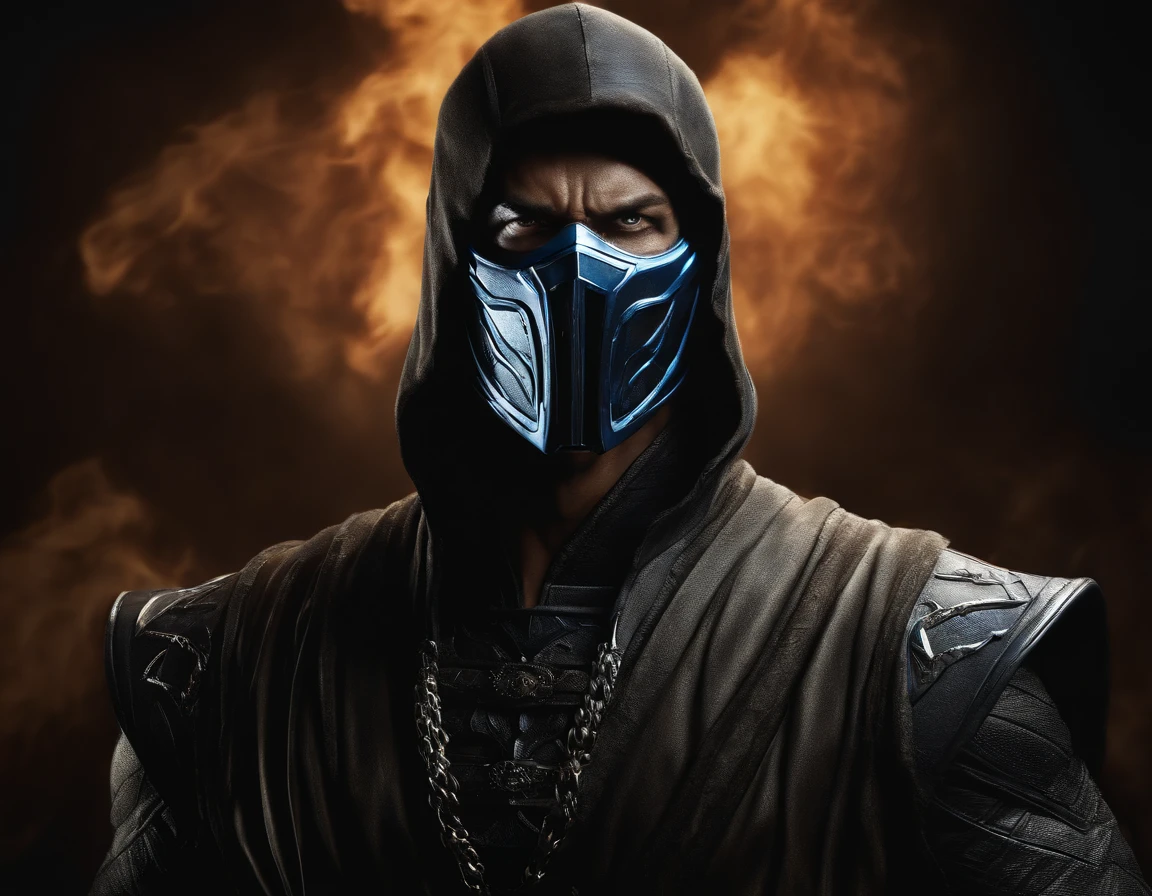 ((Subzero do mortal Kombat, ultra realistic)), (((corpo inteiro))), ((perfect hands)), atordoante, hyper realistic, octan render, surrounded by the effect of smoke and lightning, Estilo Mortal Kombat, fundo antigo, elegante, atordoante, (papel de parede), arte conceitual, detalhes intrincados, altamente detalhado, ((cinemactic)), Dramatic, (extremely high quality, Concedido, master part:1.5), (fotorrealista:1.5), fotografia, Realistic photo, Nikon, Luz Natural, 4k, highes definition, XF IQ4, 150MP, 50 millimeters, ISO 1000 Certification, 1/250 Anos, Luz Natural, Adobe Lightroom, photolab, Photographic Affinity, PhotoDirector 365,