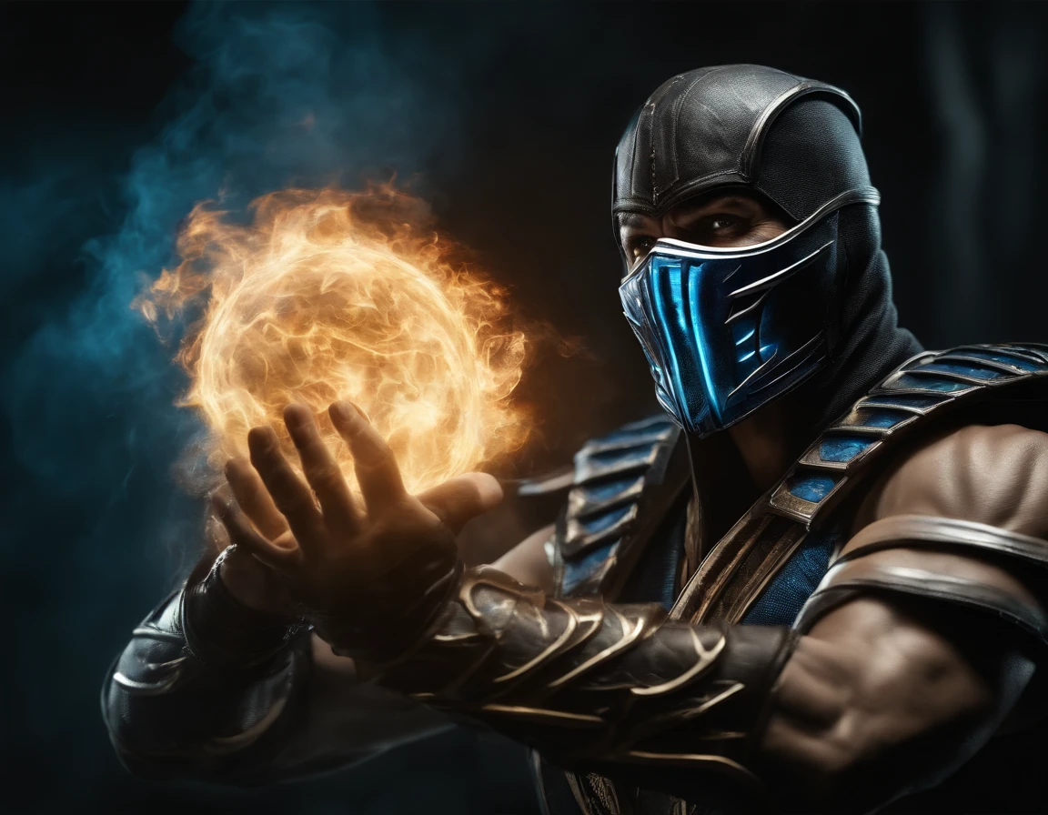 ((Subzero do mortal Kombat, ultra realistic)), (((corpo inteiro))), ((perfect hands)), atordoante, hyper realistic, octan render, surrounded by the effect of smoke and lightning, Estilo Mortal Kombat, fundo antigo, elegante, atordoante, (papel de parede), arte conceitual, detalhes intrincados, altamente detalhado, ((cinemactic)), Dramatic, (extremely high quality, Concedido, master part:1.5), (fotorrealista:1.5), fotografia, Realistic photo, Nikon, Luz Natural, 4k, highes definition, XF IQ4, 150MP, 50 millimeters, ISO 1000 Certification, 1/250 Anos, Luz Natural, Adobe Lightroom, photolab, Photographic Affinity, PhotoDirector 365,