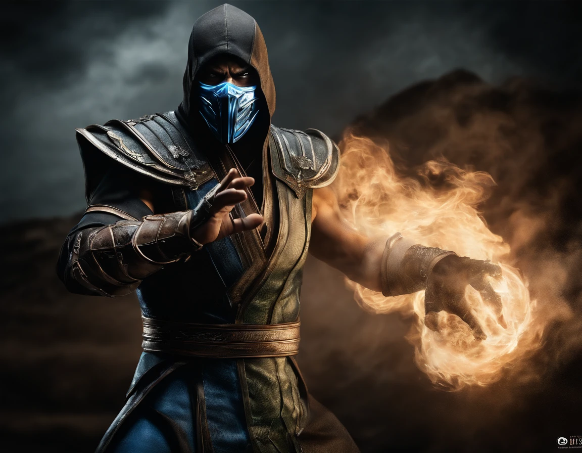 ((Subzero do mortal Kombat, ultra realistic)), (((corpo inteiro))), ((perfect hands)), atordoante, hyper realistic, octan render, surrounded by the effect of smoke and lightning, Estilo Mortal Kombat, fundo antigo, elegante, atordoante, (papel de parede), arte conceitual, detalhes intrincados, altamente detalhado, ((cinemactic)), Dramatic, (extremely high quality, Concedido, master part:1.5), (fotorrealista:1.5), fotografia, Realistic photo, Nikon, Luz Natural, 4k, highes definition, XF IQ4, 150MP, 50 millimeters, ISO 1000 Certification, 1/250 Anos, Luz Natural, Adobe Lightroom, photolab, Photographic Affinity, PhotoDirector 365,