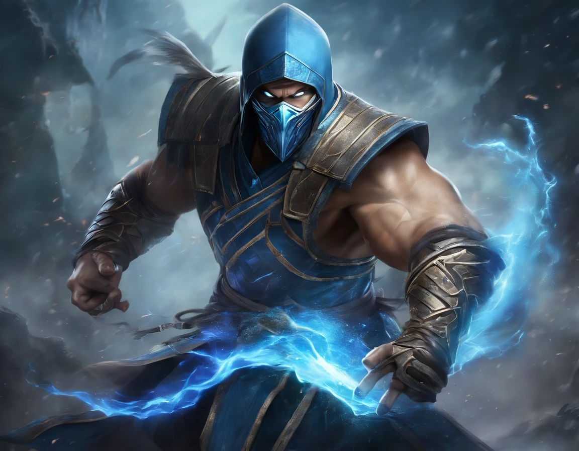 ((Subzero do mortal Kombat, ultra realistic)), (((corpo inteiro))), ((perfect hands)), atordoante, hyper realistic, octan render, surrounded by the effect of smoke and lightning, Estilo Mortal Kombat, fundo antigo, elegante, atordoante, (papel de parede), arte conceitual, detalhes intrincados, altamente detalhado, ((cinemactic)), Dramatic, (extremely high quality, Concedido, master part:1.5), (fotorrealista:1.5), fotografia, Realistic photo, Nikon, Luz Natural, 4k, highes definition, XF IQ4, 150MP, 50 millimeters, ISO 1000 Certification, 1/250 Anos, Luz Natural, Adobe Lightroom, photolab, Photographic Affinity, PhotoDirector 365,