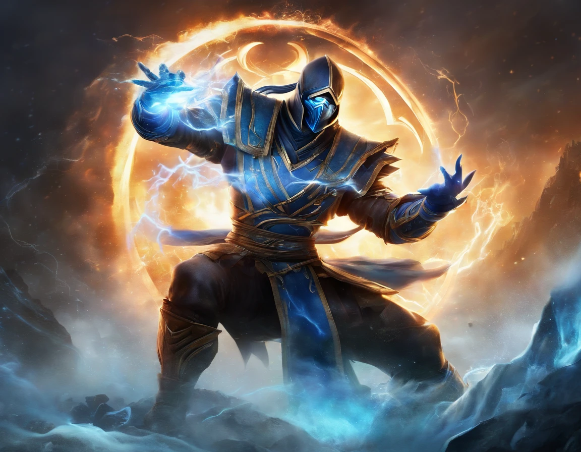 ((Subzero do mortal Kombat, ultra realistic)), (((corpo inteiro))), ((perfect hands)), atordoante, hyper realistic, octan render, surrounded by the effect of smoke and lightning, Estilo Mortal Kombat, fundo antigo, elegante, atordoante, (papel de parede), arte conceitual, detalhes intrincados, altamente detalhado, ((cinemactic)), Dramatic, (extremely high quality, Concedido, master part:1.5), (fotorrealista:1.5), fotografia, Realistic photo, Nikon, Luz Natural, 4k, highes definition, XF IQ4, 150MP, 50 millimeters, ISO 1000 Certification, 1/250 Anos, Luz Natural, Adobe Lightroom, photolab, Photographic Affinity, PhotoDirector 365,
