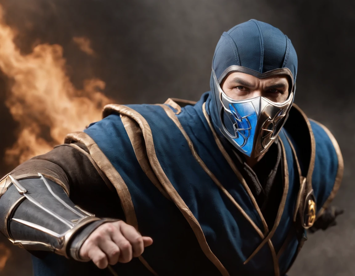 ((Subzero do mortal Kombat, ultra realistic)), (((corpo inteiro))), ((perfect hands)), atordoante, hyper realistic, octan render, surrounded by the effect of smoke and lightning, Estilo Mortal Kombat, fundo antigo, elegante, atordoante, (papel de parede), arte conceitual, detalhes intrincados, altamente detalhado, ((cinemactic)), Dramatic, (extremely high quality, Concedido, master part:1.5), (fotorrealista:1.5), fotografia, Realistic photo, Nikon, Luz Natural, 4k, highes definition, XF IQ4, 150MP, 50 millimeters, ISO 1000 Certification, 1/250 Anos, Luz Natural, Adobe Lightroom, photolab, Photographic Affinity, PhotoDirector 365,