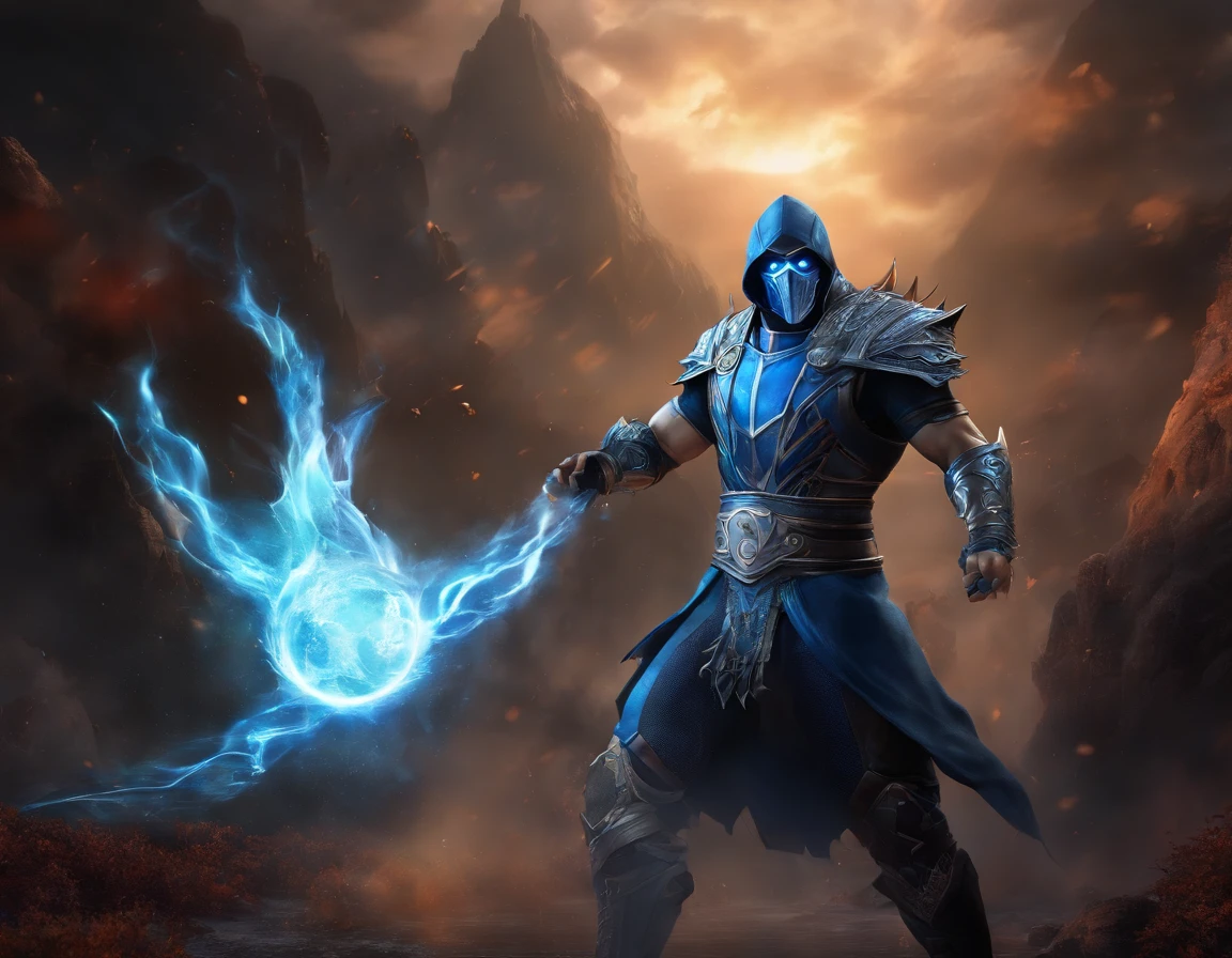 ((Subzero do mortal Kombat, ultra realistic)), (((corpo inteiro))), ((perfect hands)), atordoante, hyper realistic, octan render, surrounded by the effect of smoke and lightning, Estilo Mortal Kombat, fundo antigo, elegante, atordoante, (papel de parede), arte conceitual, detalhes intrincados, altamente detalhado, ((cinemactic)), Dramatic, (extremely high quality, Concedido, master part:1.5), (fotorrealista:1.5), fotografia, Realistic photo, Nikon, Luz Natural, 4k, highes definition, XF IQ4, 150MP, 50 millimeters, ISO 1000 Certification, 1/250 Anos, Luz Natural, Adobe Lightroom, photolab, Photographic Affinity, PhotoDirector 365,