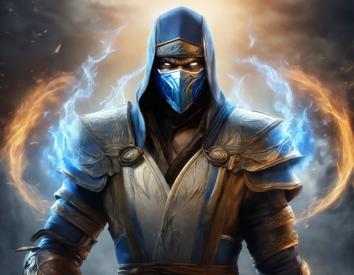 ((Subzero do mortal Kombat, ultra realistic)), (((corpo inteiro))), ((perfect hands)), atordoante, hyper realistic, octan render, surrounded by the effect of smoke and lightning, Estilo Mortal Kombat, fundo antigo, elegante, atordoante, (papel de parede), arte conceitual, detalhes intrincados, altamente detalhado, ((cinemactic)), Dramatic, (extremely high quality, Concedido, master part:1.5), (fotorrealista:1.5), fotografia, Realistic photo, Nikon, Luz Natural, 4k, highes definition, XF IQ4, 150MP, 50 millimeters, ISO 1000 Certification, 1/250 Anos, Luz Natural, Adobe Lightroom, photolab, Photographic Affinity, PhotoDirector 365,