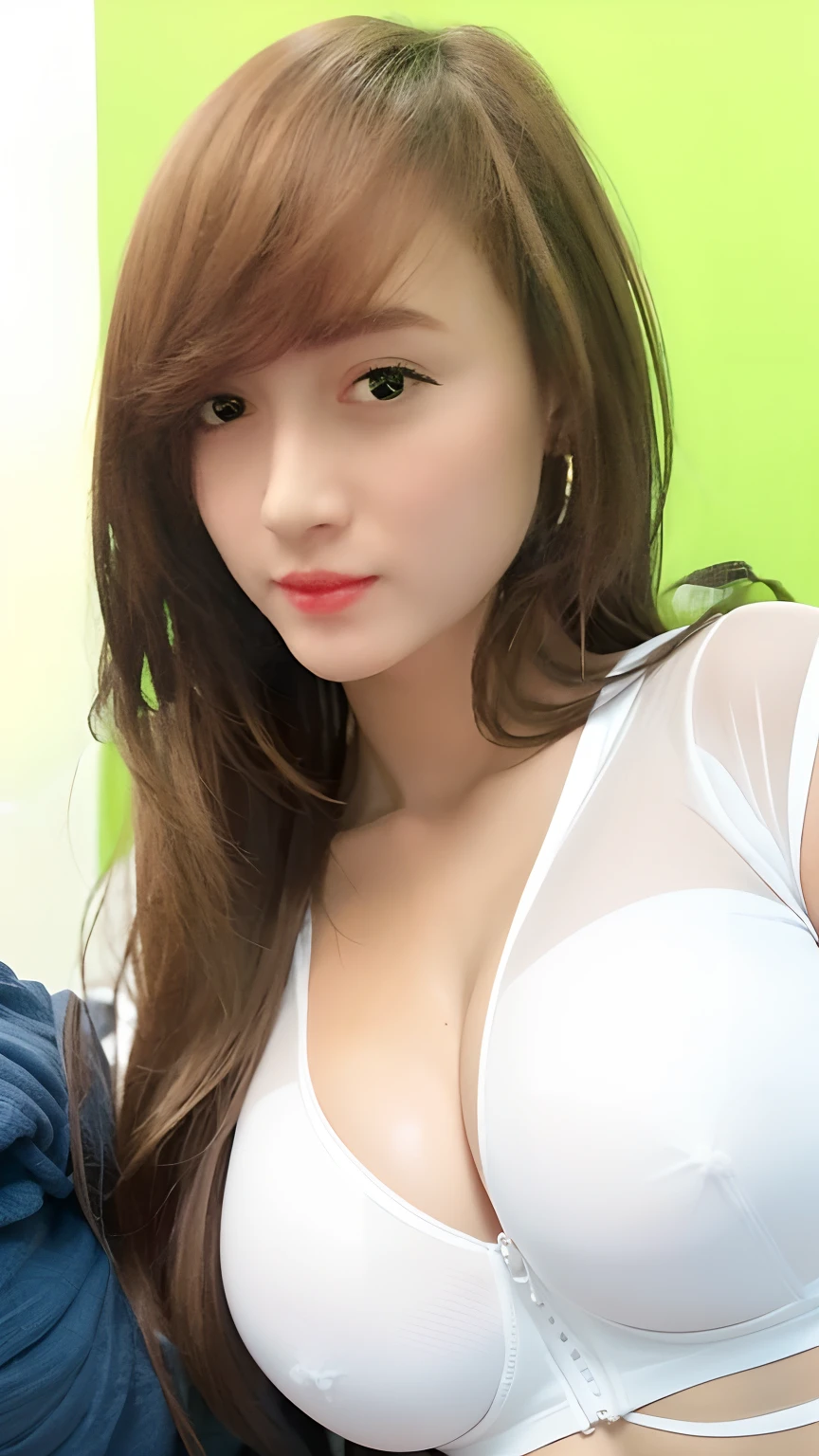 (Large C breast: 1.6), sexy breast, cleavage, (open front clothes: 1.3), sexy bra, real skin, realistic skin, real breast, realistic breast, detailed skin features, detailed clothes features, body proportions, voluptious body, ultra-detailed,