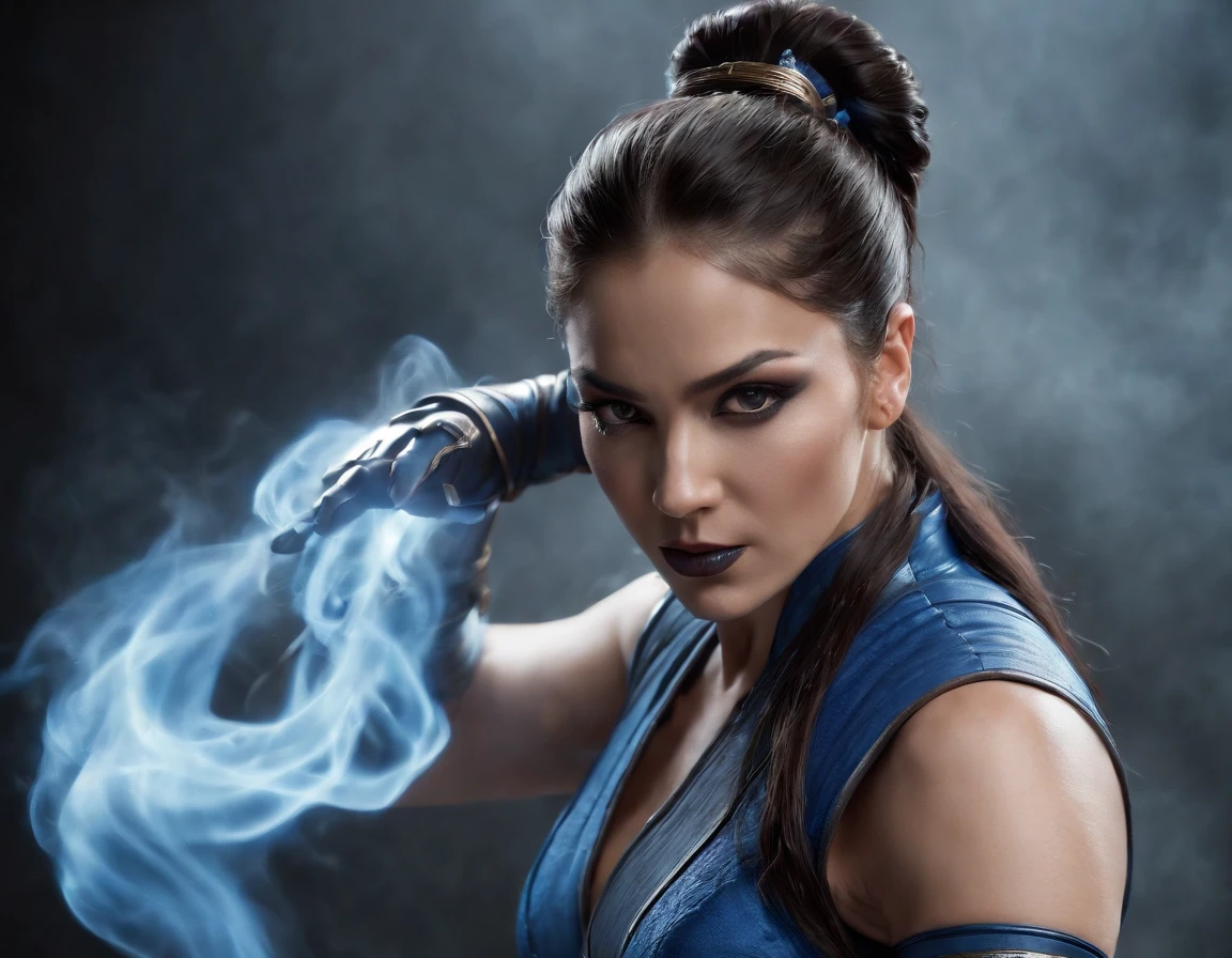 ((Kitana do Mortal Kombat, ultra realistic)), (((corpo inteiro))), ((perfect hands)), atordoante, hyper realistic, octan render, surrounded by the effect of smoke and lightning, Estilo Mortal Kombat, Fundo antigo, elegante, atordoante, (papel de parede), arte conceitual, detalhes intrincados, altamente detalhado, ((cinemactic)), Dramatic, (extremely high quality, Concedido, master part:1.5), (fotorrealista:1.5), fotografia, Realistic photo, Nikon, luz natural, 4k, highes definition, XF IQ4, 150MP, 50 millimeters, ISO 1000 Certification, 1/250 Anos, luz natural, Adobe Lightroom, photolab, Photographic Affinity, PhotoDirector 365,