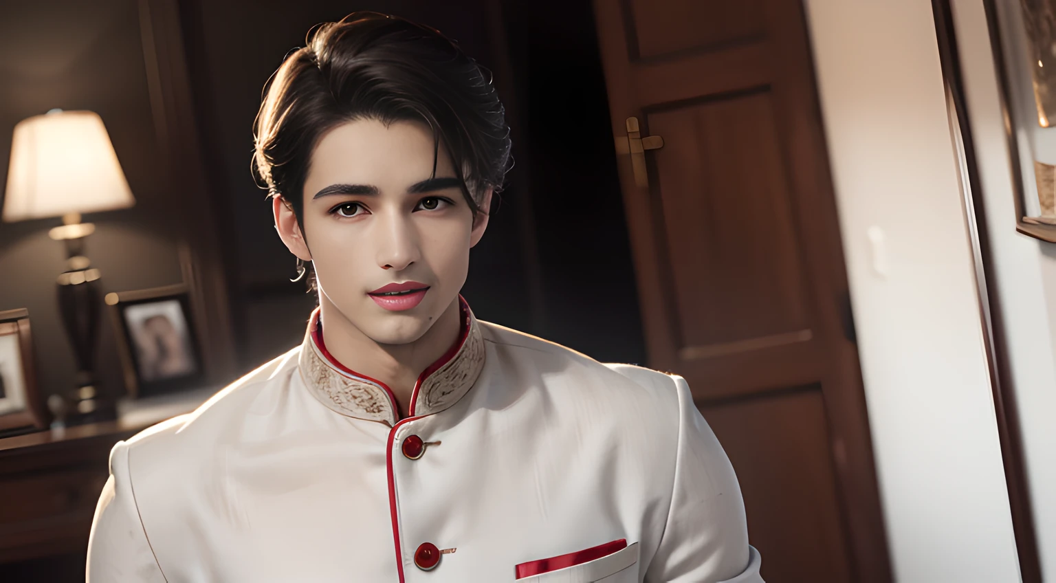 (((Men only))), ((head shot)), (Pietro Boselli), ((wearing red Indian traditional clothing)), (Kurta Pajama, Sherwani Kurta, Dhoti, Bandhgala Suit), ((Handsome muscular man in his 20s)), (Big smile), (detaile: 1 in 1), Natural muscles, HIG quality, beautidful eyes, (Detailed face and eyes), (Face、: 1 / 2), Noise, Real Photographics、... ........................................................................................................................PSD, Sharp Focus, High resolution 8K, realisitic & Professional Photography, 8K UHD, Soft lighting, High quality, Film grain, FujifilmXT3
