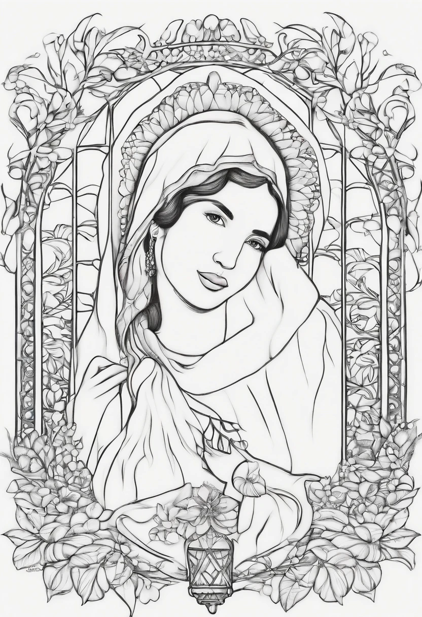 mae de jesus, desenho infantil para colorir