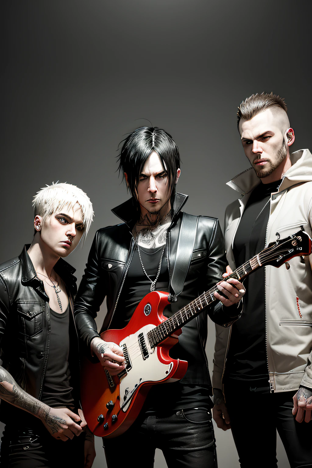 Creates image of the band Image of the band Three Days Grace without distortion in the face