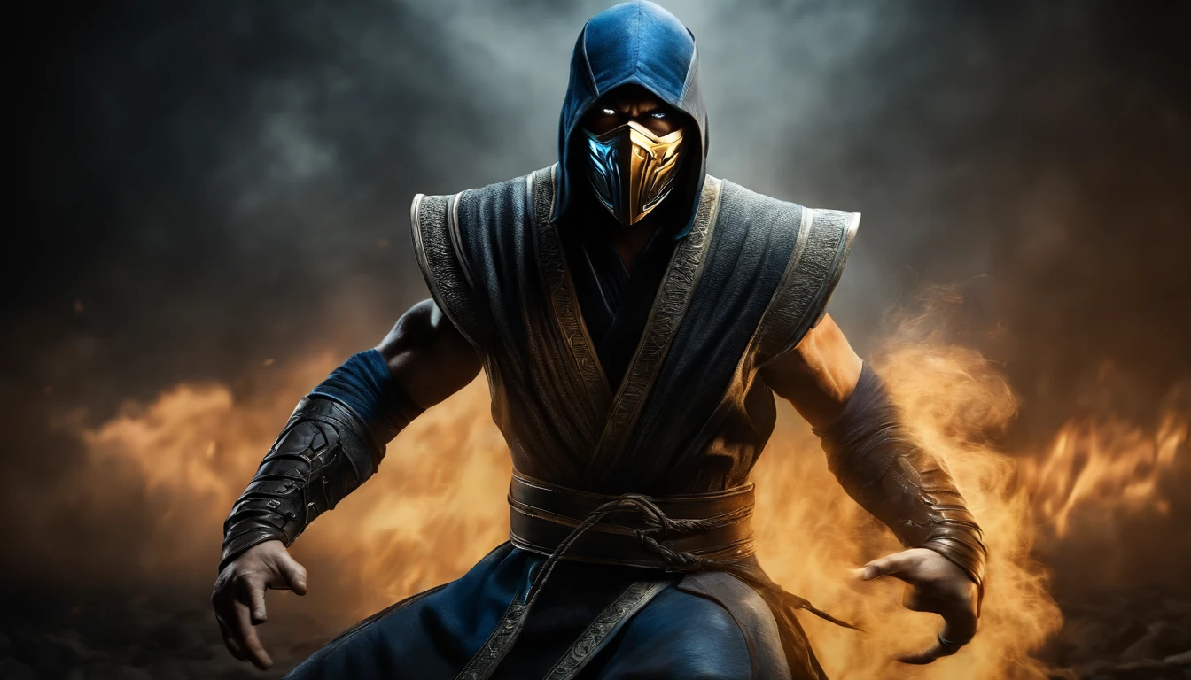 ((Subzero do mortal Kombat, ultra realistic)), (((corpo inteiro))), ((perfect hands)), atordoante, hyper realistic, octan render, surrounded by the effect of smoke and lightning, Estilo Mortal Kombat, fundo antigo, elegante, atordoante, (papel de parede), arte conceitual, detalhes intrincados, altamente detalhado, ((cinemactic)), Dramatic, (extremely high quality, Concedido, master part:1.5), (fotorrealista:1.5), fotografia, Realistic photo, Nikon, Luz Natural, 4k, highes definition, XF IQ4, 150MP, 50 millimeters, ISO 1000 Certification, 1/250 Anos, Luz Natural, Adobe Lightroom, photolab, Photographic Affinity, PhotoDirector 365,