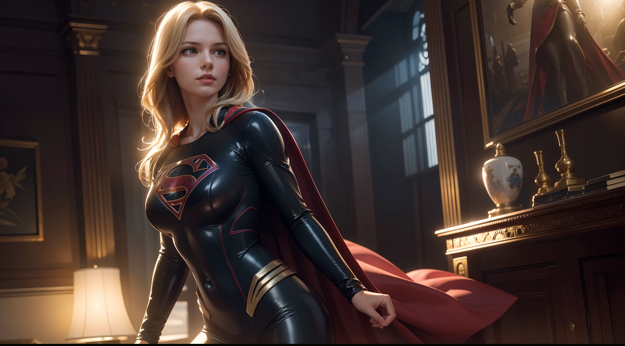 supergirl (really big huge tits, latex suit) от DC Comics, CGI with clear focus, Photorealistic, high detail, Realistic, Masterpiece, absurdress, Best Quality, HDR, hiquality, hight resolution, Extremely detailed, 8k wallpaper, intricate details, 8K UHD, Full-HD, (foto realista:1.2), Contrast, sharp lighting, Cinematic lighting, natural lighting, hard light, Backlighting, Global Illumination, Environment Occlusion