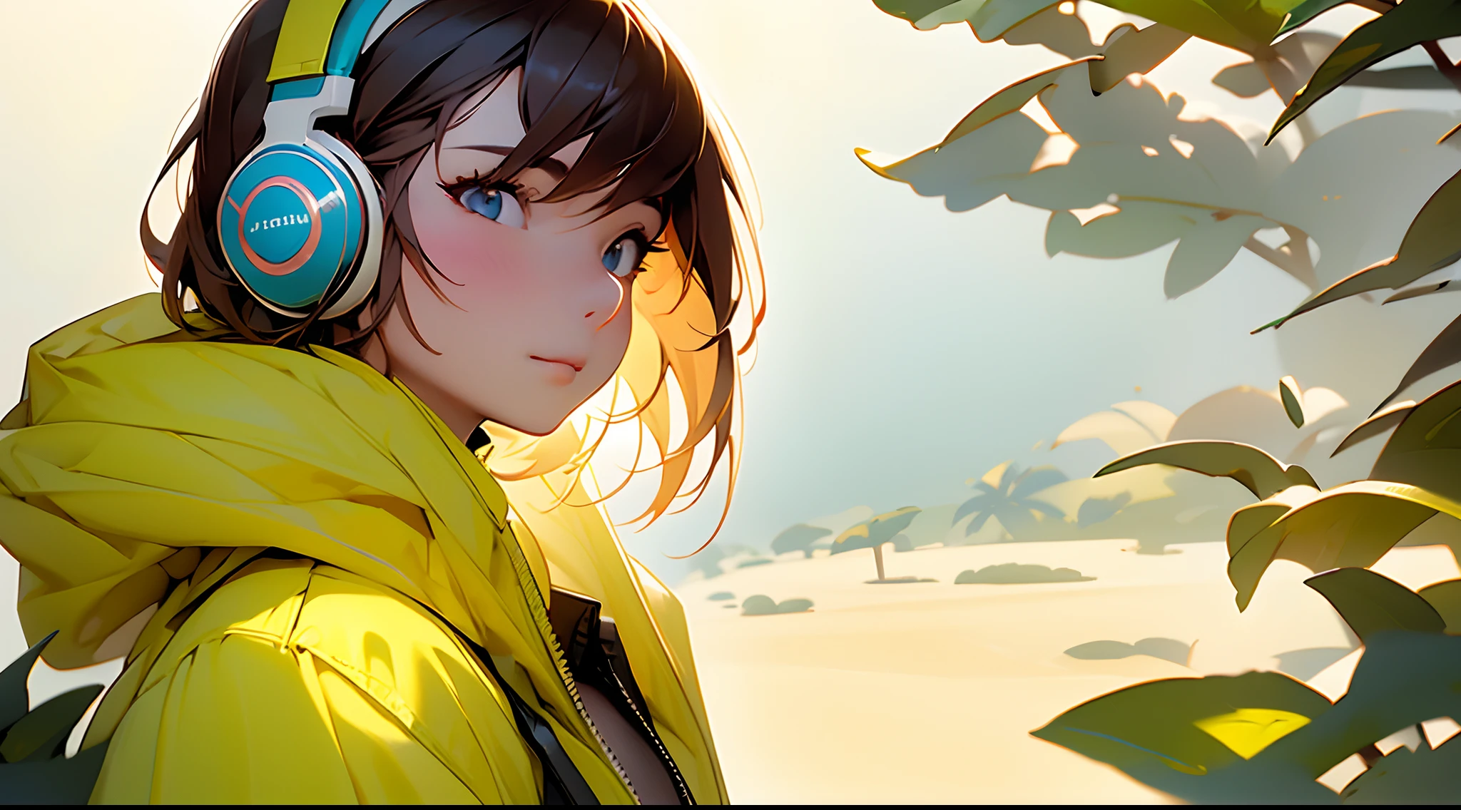 One girl, Enjoy a walk while listening to music, Relaxing images, september,