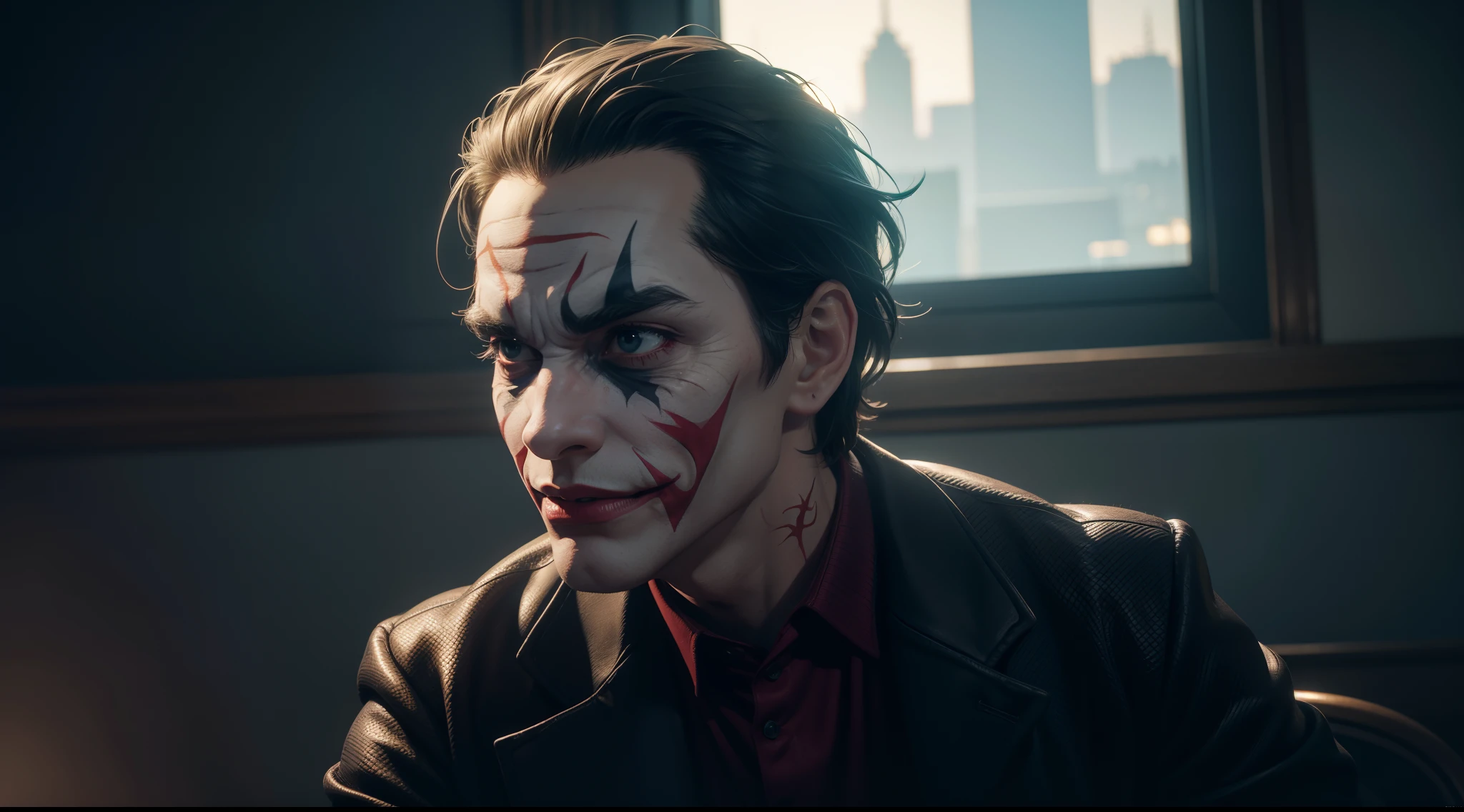 Spider-Man Joker, CGI with clear focus, Photorealistic, high detail, Realistic, Masterpiece, absurdress, Best Quality, HDR, hiquality, hight resolution, Extremely detailed, 8k wallpaper, intricate details, 8K UHD, Full-HD, (foto realista:1.2), Contrast, sharp lighting, Cinematic lighting, natural lighting, hard light, Backlighting, Global Illumination, Environment Occlusion