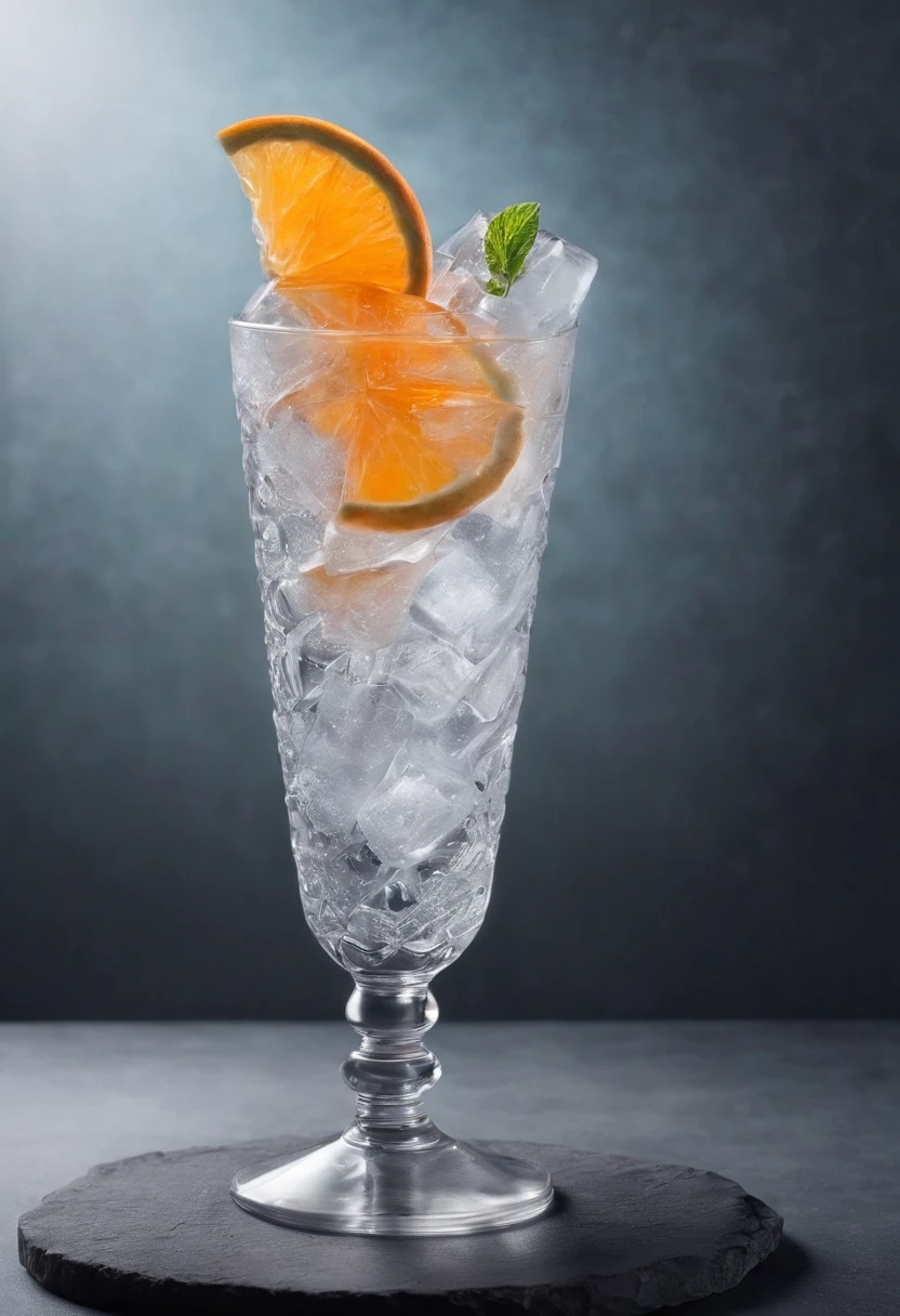 An ice cocktail, cinematic, professional photography, studio lighting, studio background, advertising photography, intricate details, hyper-detailed, ultra realistic, 8K UHD