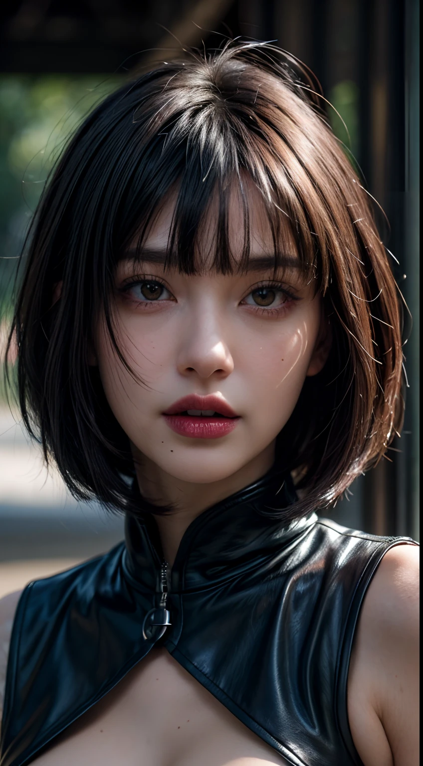 superb rendering, 8k, Masterpiece, Ultra Quality, Beauty: 1.2, Professional Illustration: 1.1, Ultra Detail: 1.3, Ultra Lighting, Highly Detailed, (dark light details) 1girl,
Goth_punk
heterochromia with Red Eyes and Yellow Eyes, black short hair with bangs, bangs, midshot, centered image, ultra detail, extremely face detail, extremely eye detail, half body