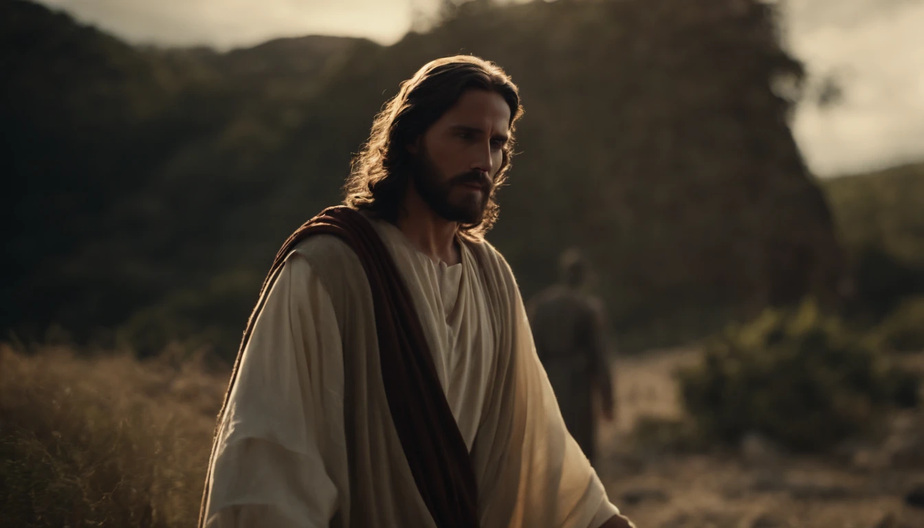 Jesus speaking to the disciples in the field