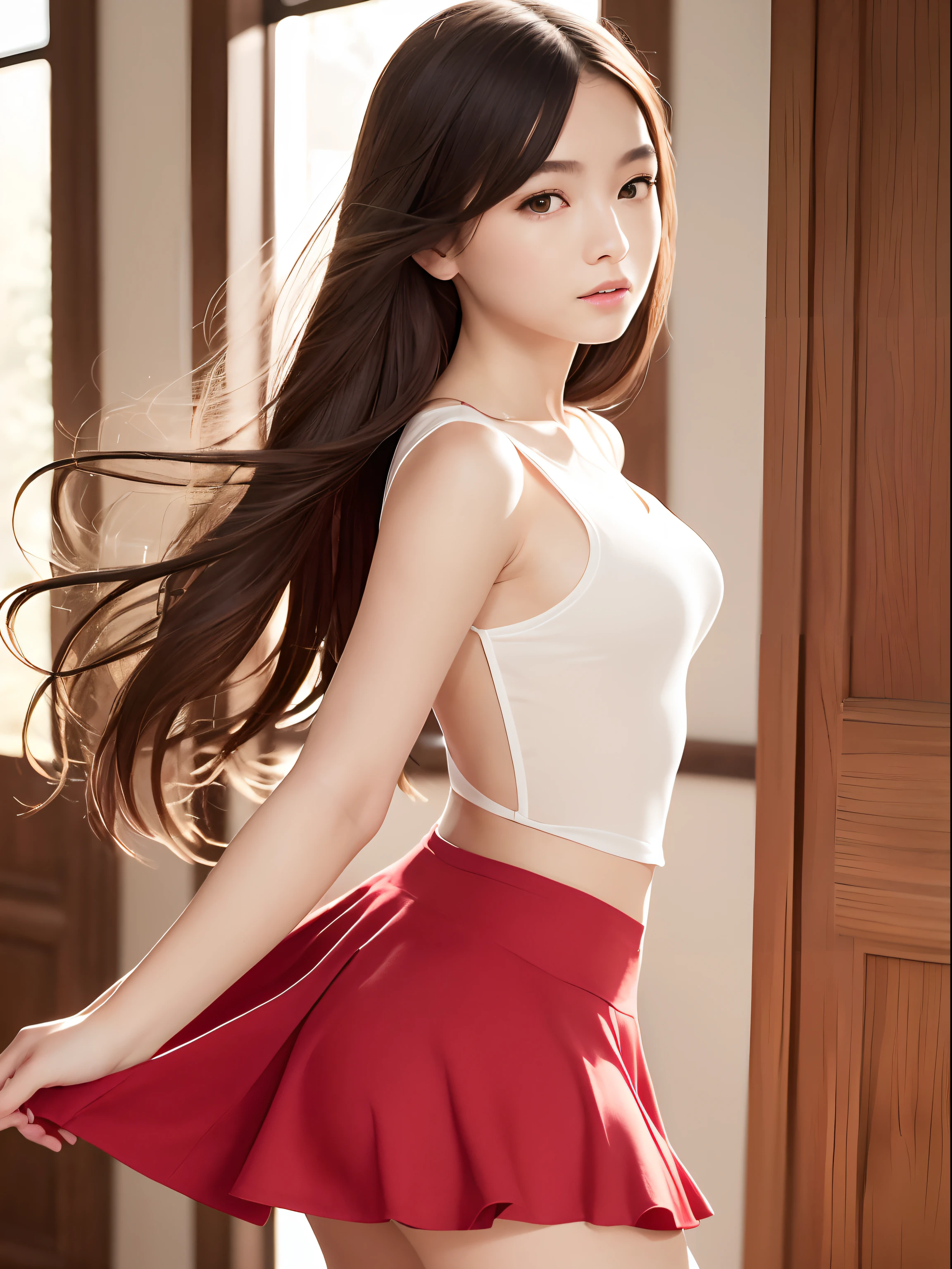 Highest Quality, excellent details, 超A high resolution, (fidelity: 1.4), The best illustrations, Photograph the whole body,favor details, Highly condensed 1girl, with a delicate and beautiful face, Delicate collarbones, High Quality Fishtail Skirt, Shyness,Frolic,dance,Soft buttocks,toppless,