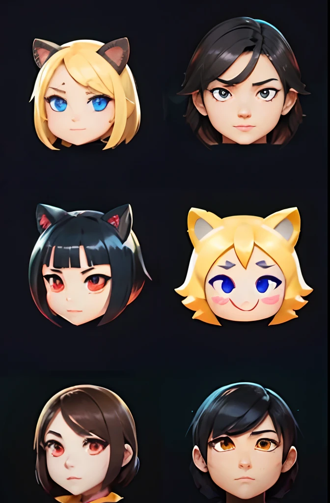 A pack of comic anime emojis that is currently trending on ArtStation. The emojis are designed with sharp focus, showcasing the incredible artistry of Ilya Kuvshinov, Greg Rutkowski, and Ross Tran. The pack is available in 4K UHD resolution, providing the best quality and ultra-detailed visuals. The emojis feature vibrant colors, capturing the essence of various distinctive characters and emotions. The lighting is carefully crafted to enhance the overall mood of the emojis. This pack is a masterpiece in the realm of digital art, making it a must-have for any anime and art enthusiast. --auto