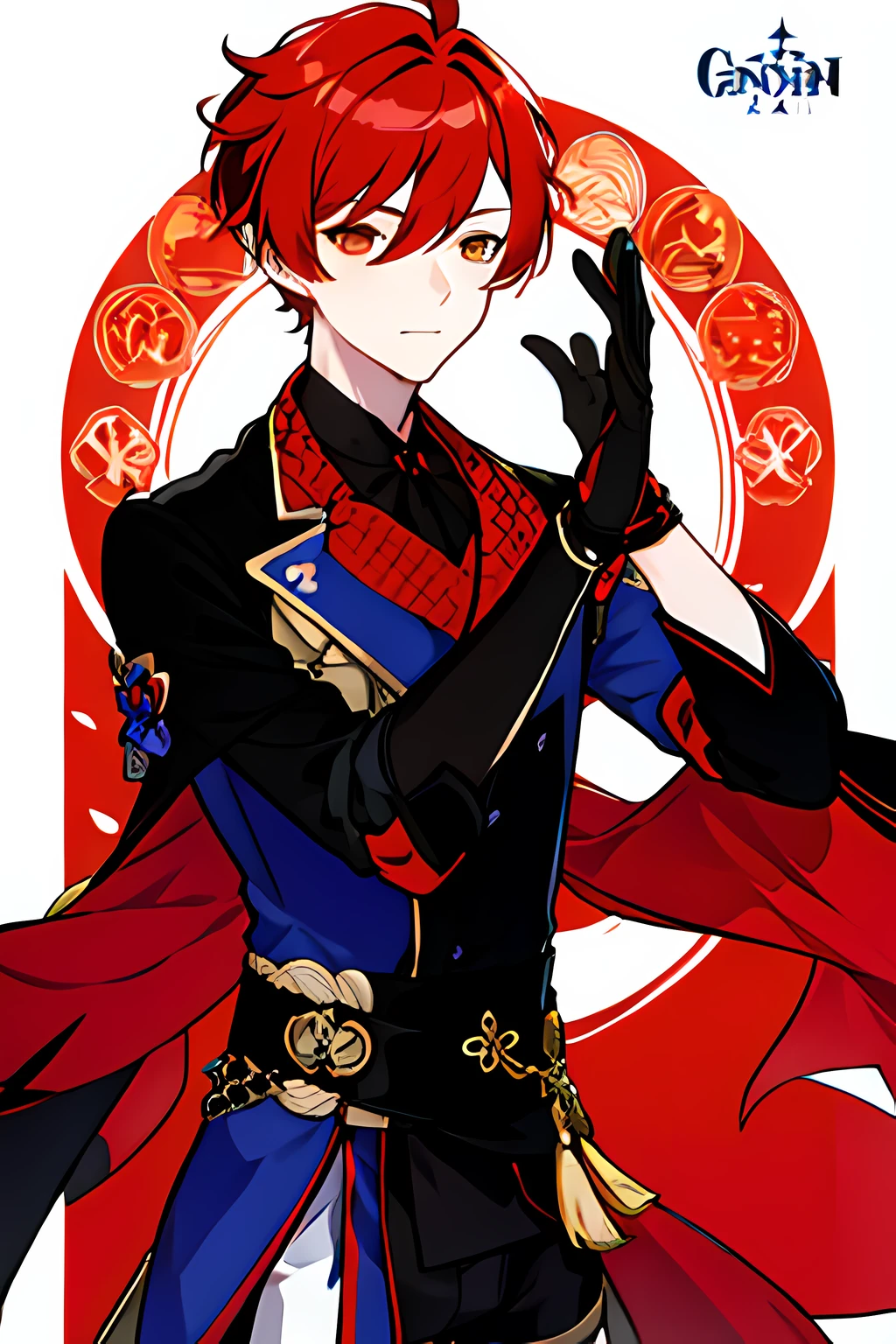 1boy, genshin oc, red hair