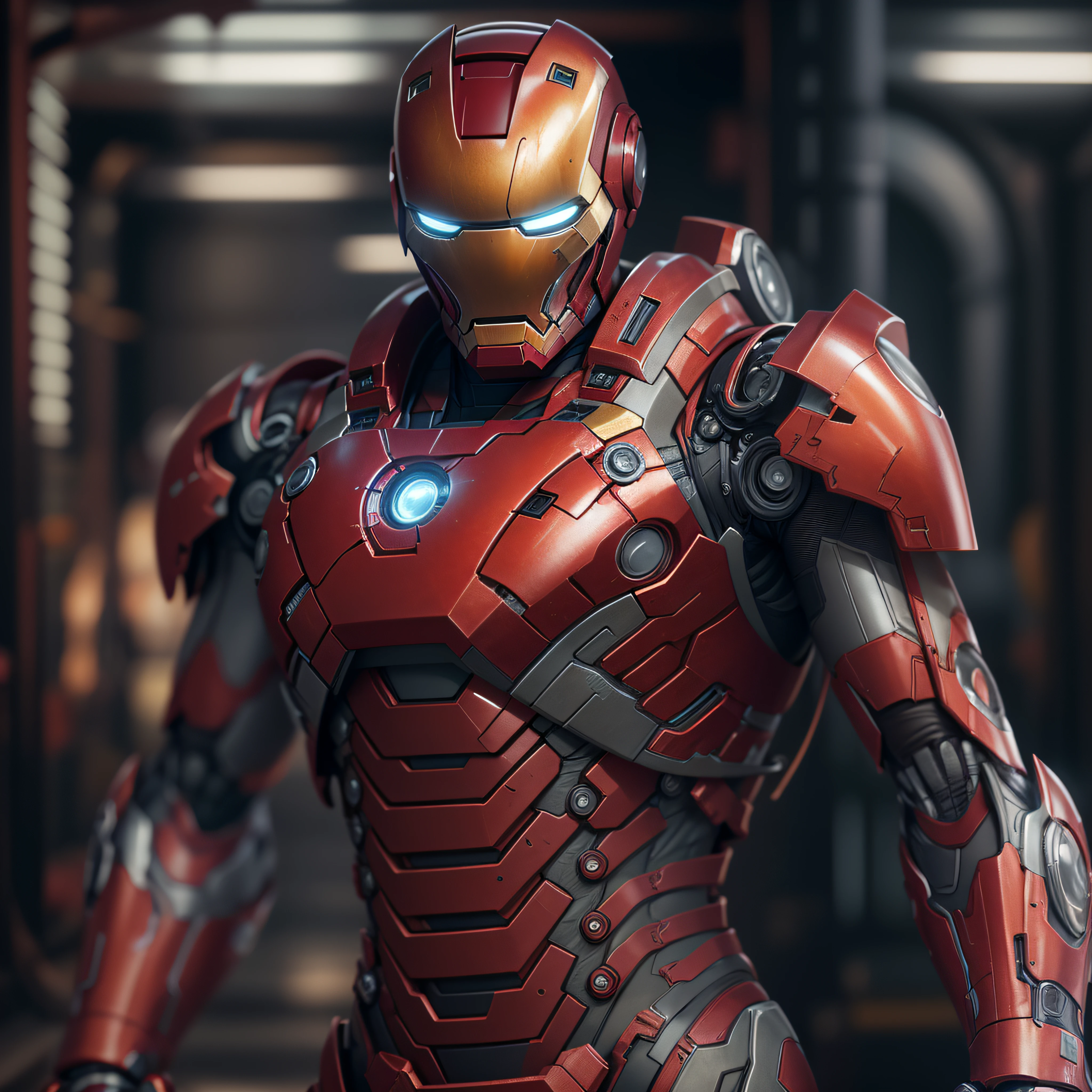 Rough skin, Very detailed, Advanced Details, high quality, High resolution, 1080P, ,(War Machine),handsome cyborg man,Red Mecha Cyborg ,Very short hair brown eyes、s、Expressions of unfair treatment　cute　Black Hair(Steam coming out of the body)　((Steam coming out of my head)),