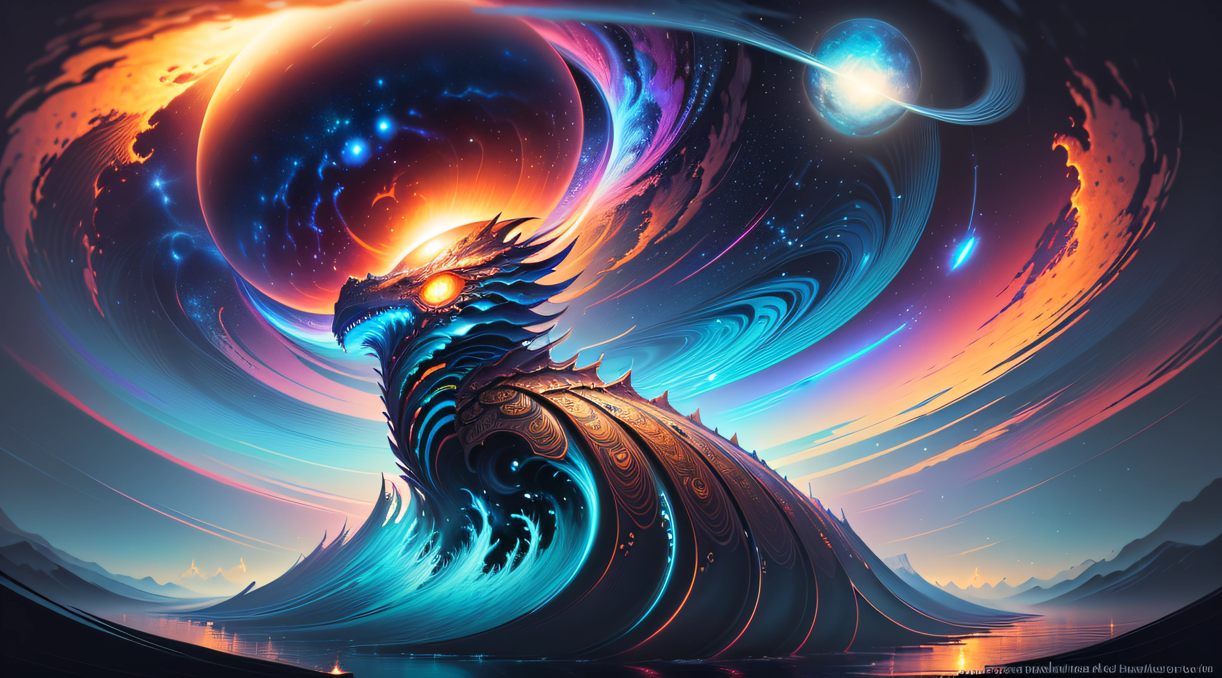 extremely stressed anime king cobra, drinking coffee in a building on fire in the background, masterful playing card border, random Colorful art, oil painting, blue yellow colors, light purple and violet additions, light red additions, intricate detail, splash screen, 8k resolution, masterpiece, artstation digital painting smooth veryBlack ink flow: 8k resolution photorealistic masterpiece: intricately detailed fluid gouache painting: by Jean Baptiste Mongue: calligraphy: acrylic: watercolor art, professional photography, natural lighting, volumetric lighting maximalist photoillustration: by marton bobzert:, complex, elegant, expansive, fantastical,  vibrant