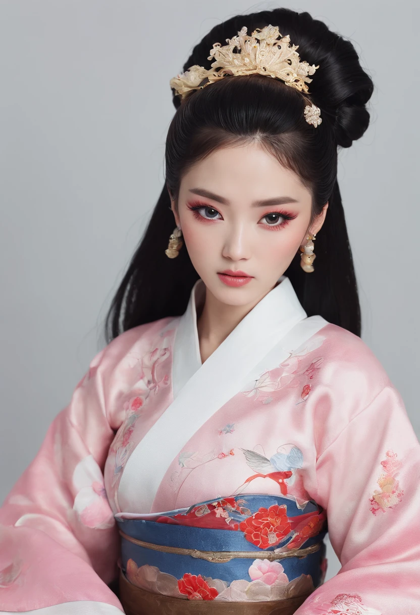 ((Best quality, 8K, Masterpiece :1.3)), Sharp focus :1.2, Korean sexy Barbie.((The king's concubine. Kingdom of Korea. with tattoos)) (Hanbok Korean traditional clothing ). Sleeping on the Bed. Nuances. Sad_mix4, 20 days,hyper realisitc:1.37),16K HD,