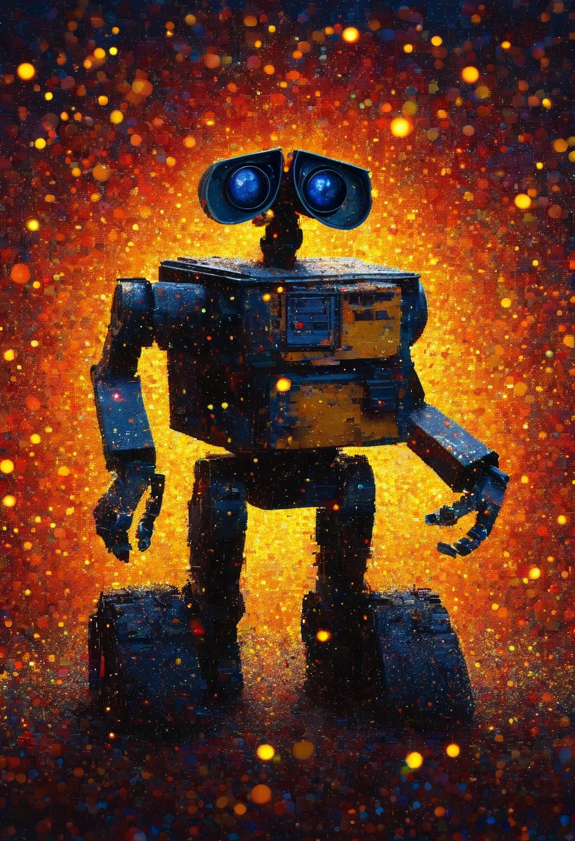 Big Bang, wall-e, robots, glowing light, boooooom, best quality, masterpiece