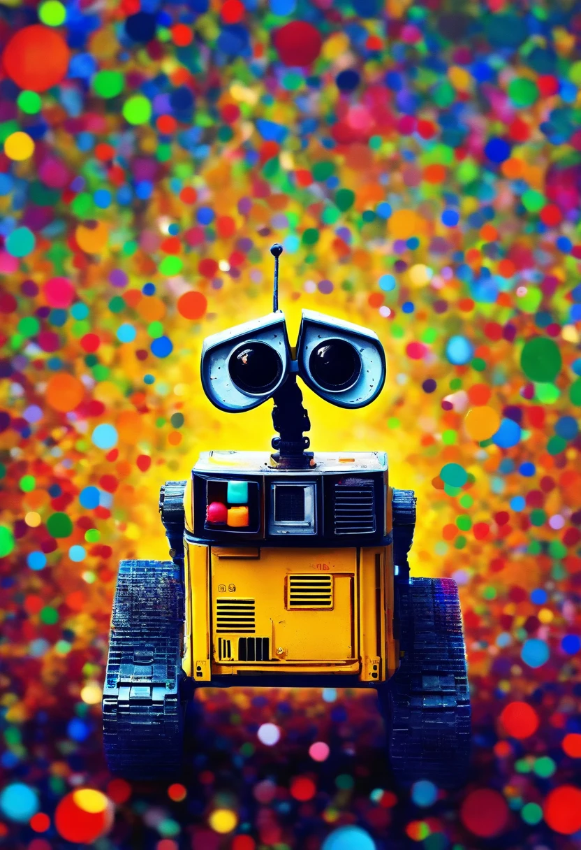 Big Bang, wall-e, robots, glowing light, boooooom, best quality, masterpiece