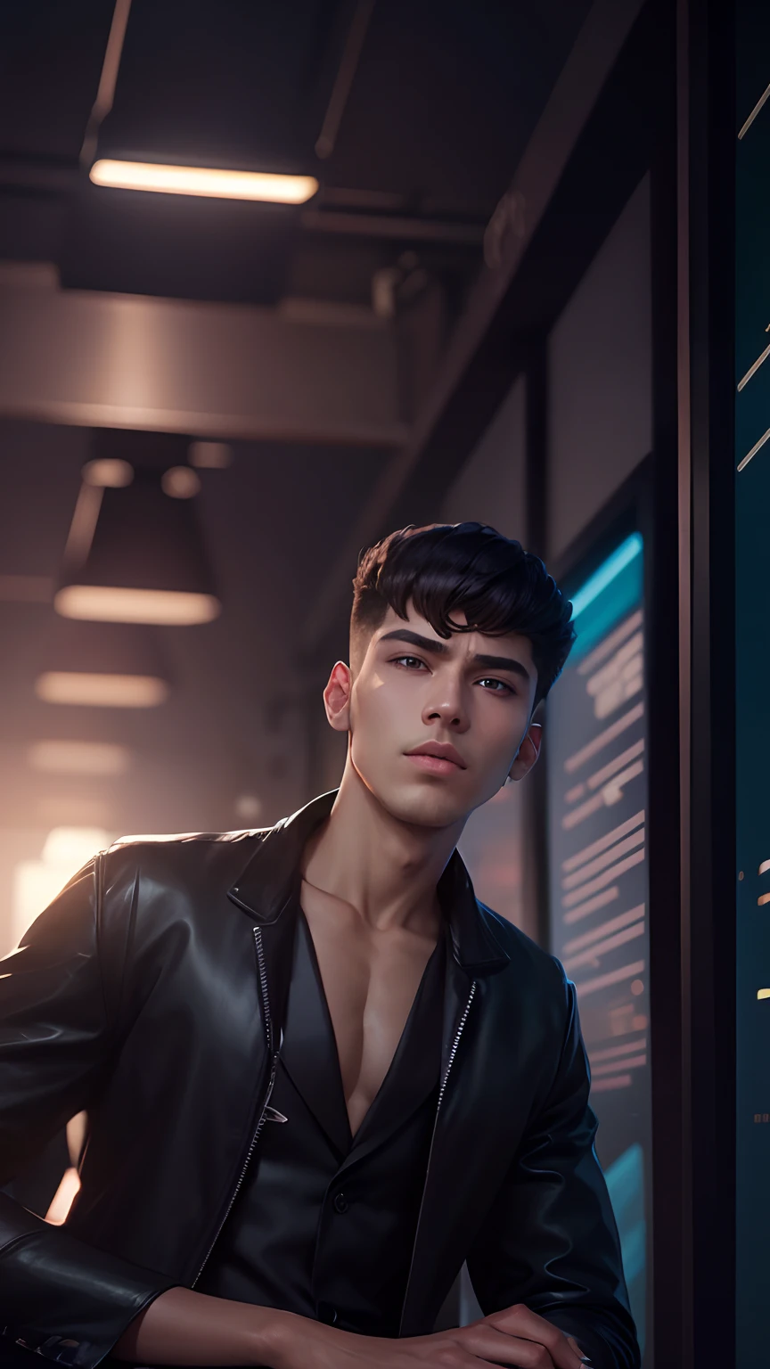 CYBER CITY BACKGROUND DON'T CHANGE HAIRSTYLE HANDSOME BOY DONT CHANGE CLOTHES