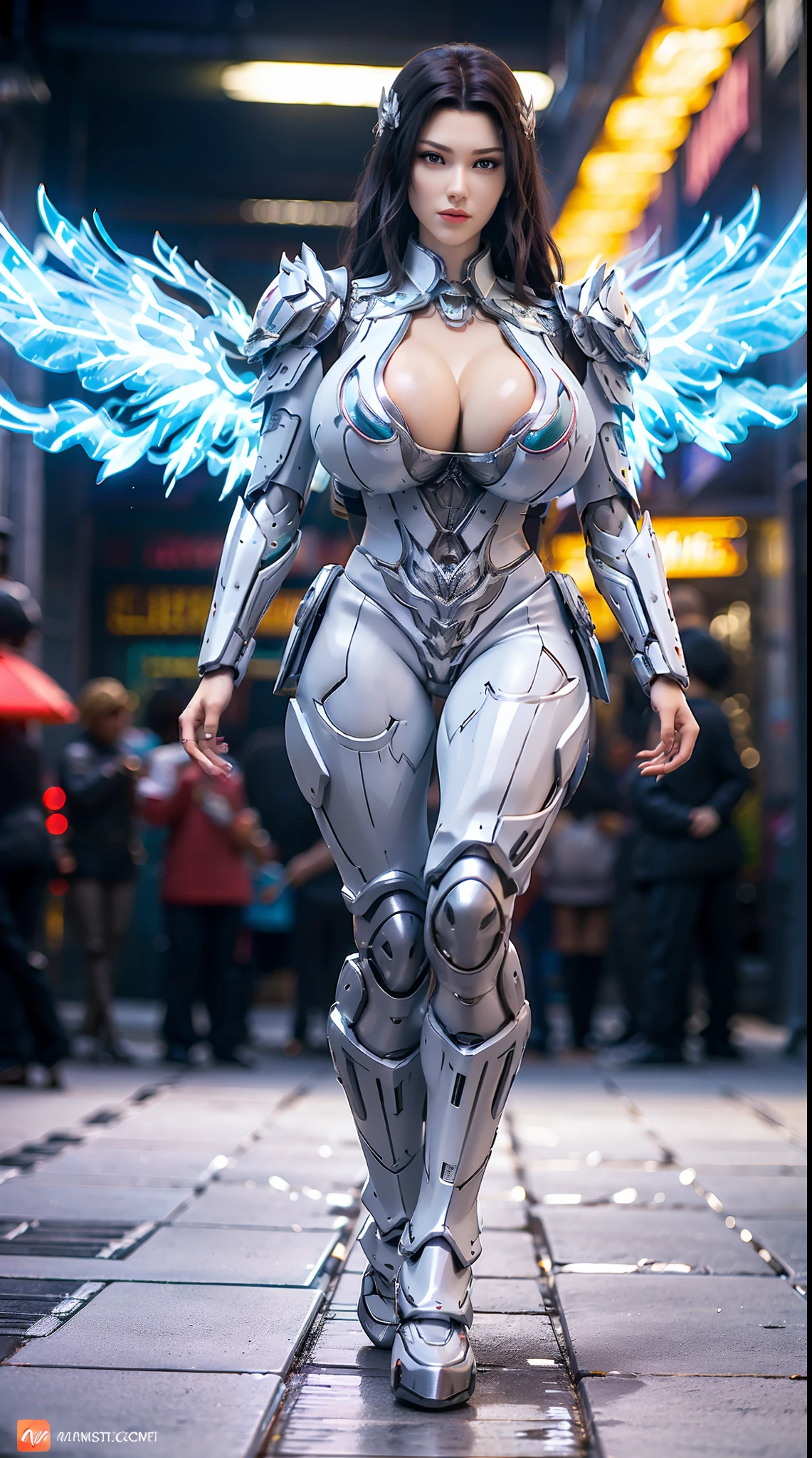 (DRAGON HEAD), (BUSTY HUGE FAKE BOOBS), (BEAUTIFUL FACE), BLACK HAIR:0.5, (WHITE:1, BLACK:0.8, RGB:1.2), (PHOENIX ARMORED MECHA GEAR), (((A PAIR LARGEST OF MECHA WINGS))), (SKINTIGHT MECHA PANTS), (CLEAVAGE), (SEXY LEGS), (LOOKING AT VIEWER), (FULL BODY), ((STANDING)), (SLENDER), (SEXY BODY), (MUSCLE ABS), UHD, 8K, 1080P.