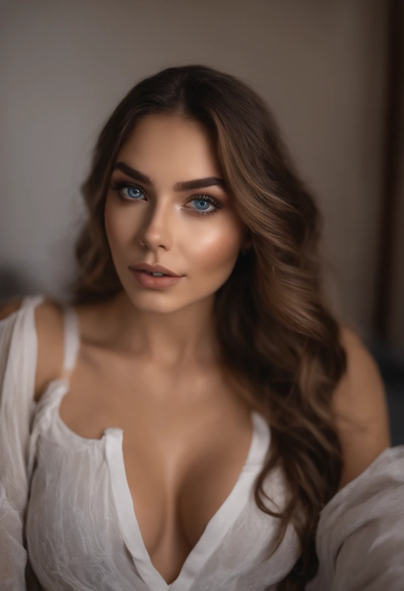 arafed woman fully , sexy girl with brown eyes, ultra realistic, meticulously detailed, portrait sophie mudd, brown hair and large eyes, selfie of a young woman, bedroom eyes, violet myers, without makeup, natural makeup, looking directly at the camera, face with artgram, subtle makeup, stunning full body shot medium to large size bust, posing half naked infront of red ferrari, blue eyes, rolex on left hand