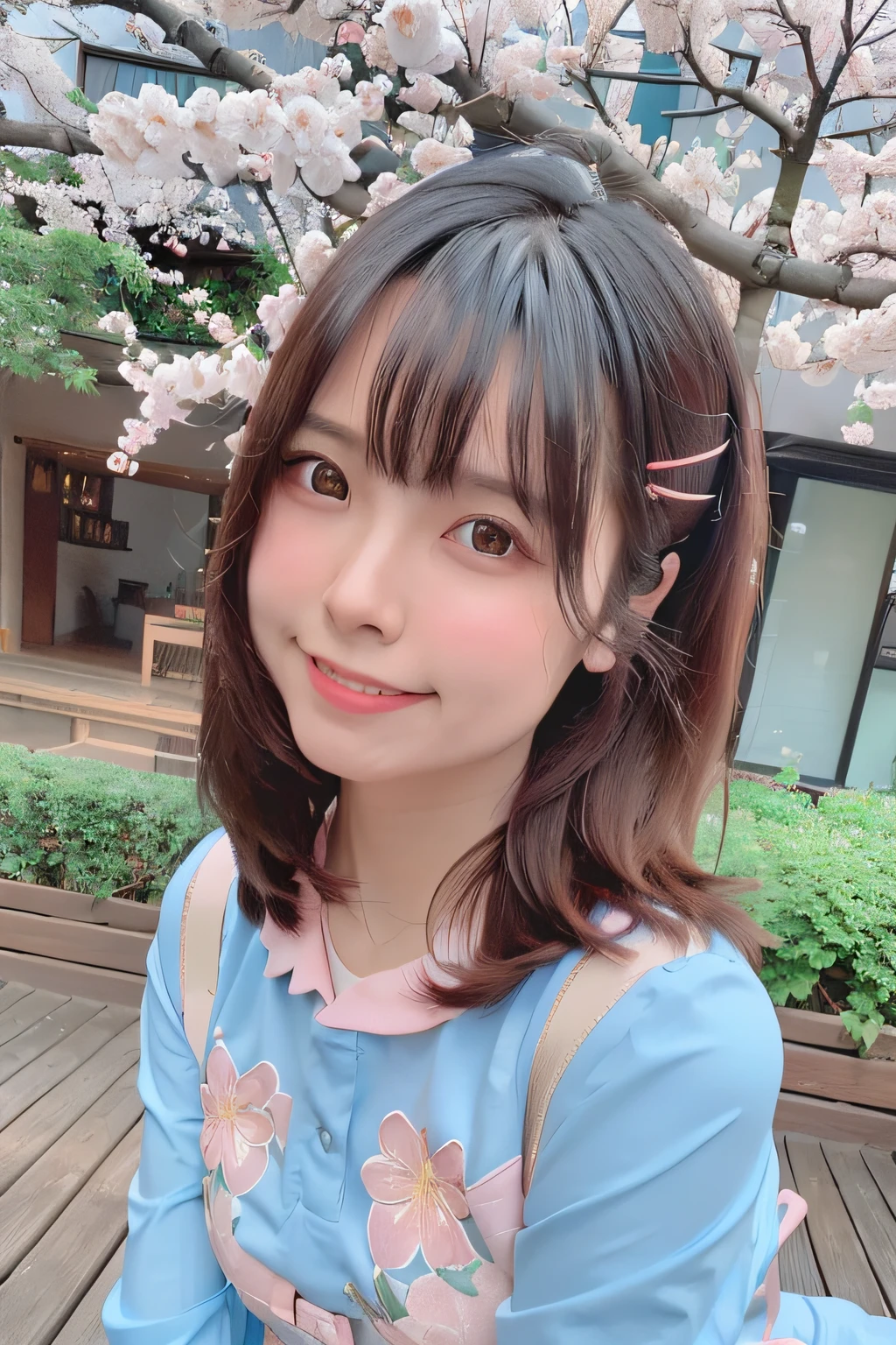 ((Super detailed)),(Highest quality)、( masterpiece)、(8K)、1 Girl、 (((Sleeping on a pile of cherry blossom petals)))、Bright natural light、Elegant and perfect figure、((Handcrafted with attention to detail))、Beautifully detailed hair and deep eyes、BREAK,Pink nipples、Pink areola、20-year-old、blush,cute,(Detailed face),smile, naked