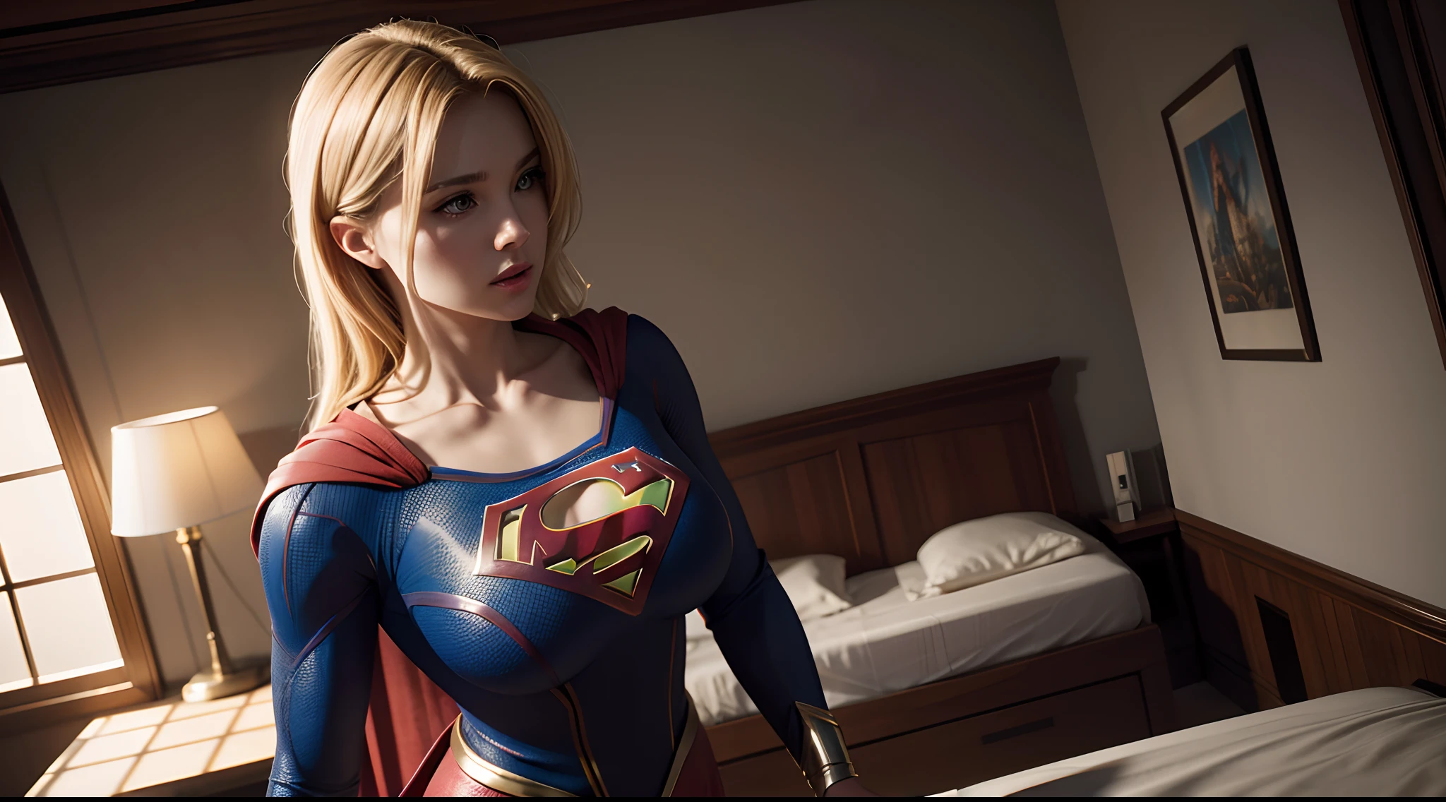 Supergirl (really big huge tits)
CGI with clear focus, Photorealistic, high detail, Realistic, Masterpiece, absurdress, Best Quality, HDR, hiquality, hight resolution, Extremely detailed, 8k wallpaper, intricate details, 8K UHD, Full-HD, (foto realista:1.2), Contrast, sharp lighting, Cinematic lighting, natural lighting, hard light, Backlighting, Global Illumination, Environment Occlusion