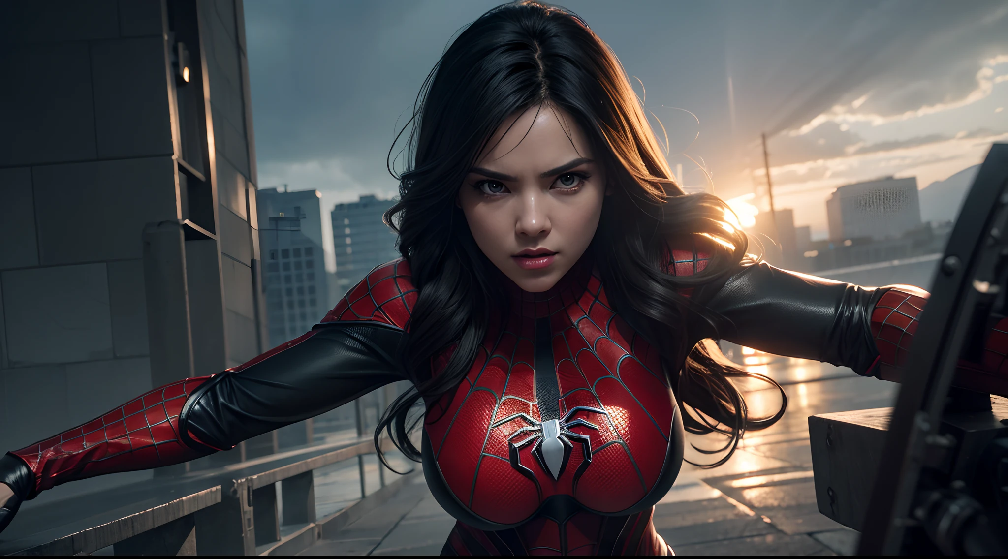 Spider-Woman (really big voluminous tits)
CGI with clear focus, Photorealistic, high detail, Realistic, Masterpiece, absurdress, Best Quality, HDR, hiquality, hight resolution, Extremely detailed, 8k wallpaper, intricate details, 8K UHD, Full-HD, (foto realista:1.2), Contrast, sharp lighting, Cinematic lighting, natural lighting, hard light, Backlighting, Global Illumination, Environment Occlusion