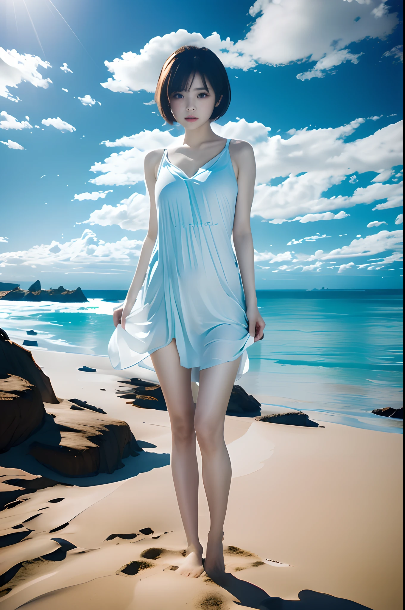 Young pretty face、Beautiful face with even、Natural look、